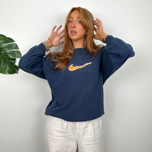 Nike Navy Embroidered Centre Swoosh Sweatshirt (S)