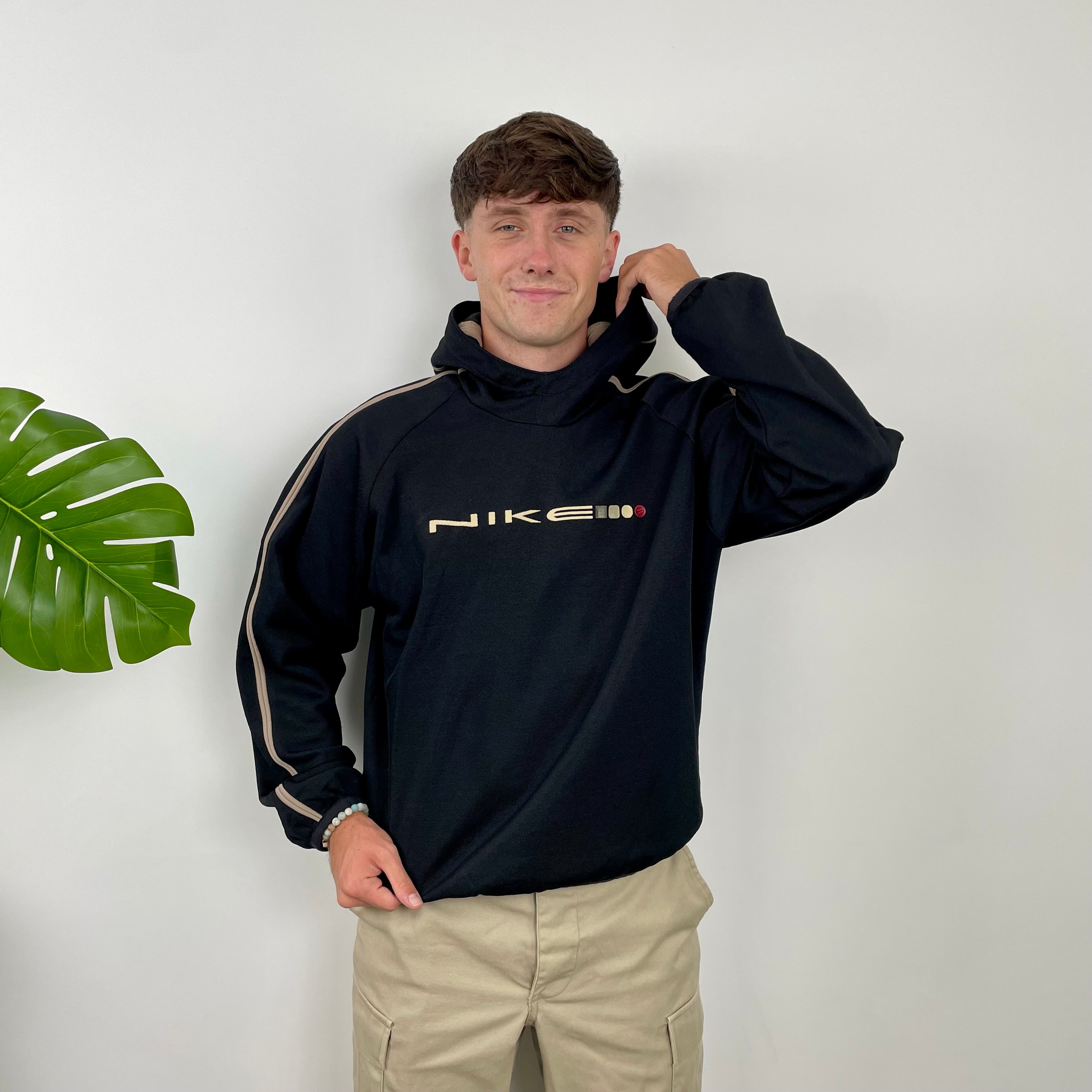Nike Black Embroidered Spell Out Hoodie (S)