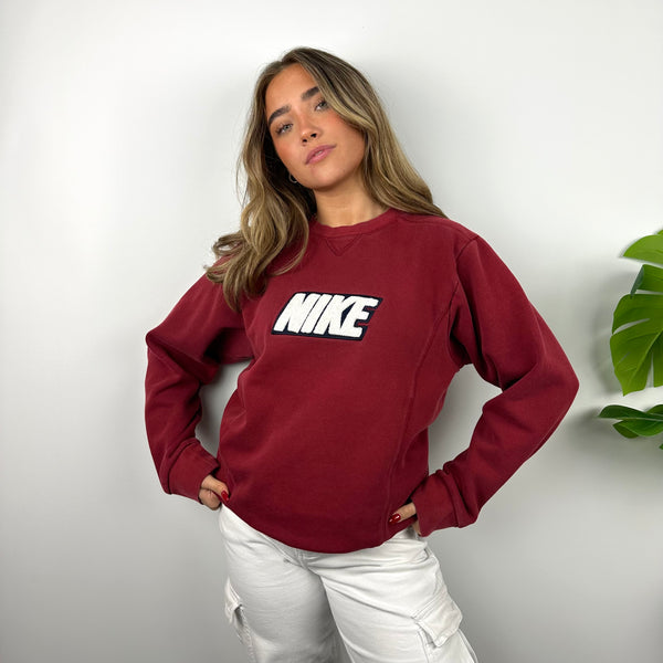 Nike Red Embroidered Spell Out Sweatshirt (M)