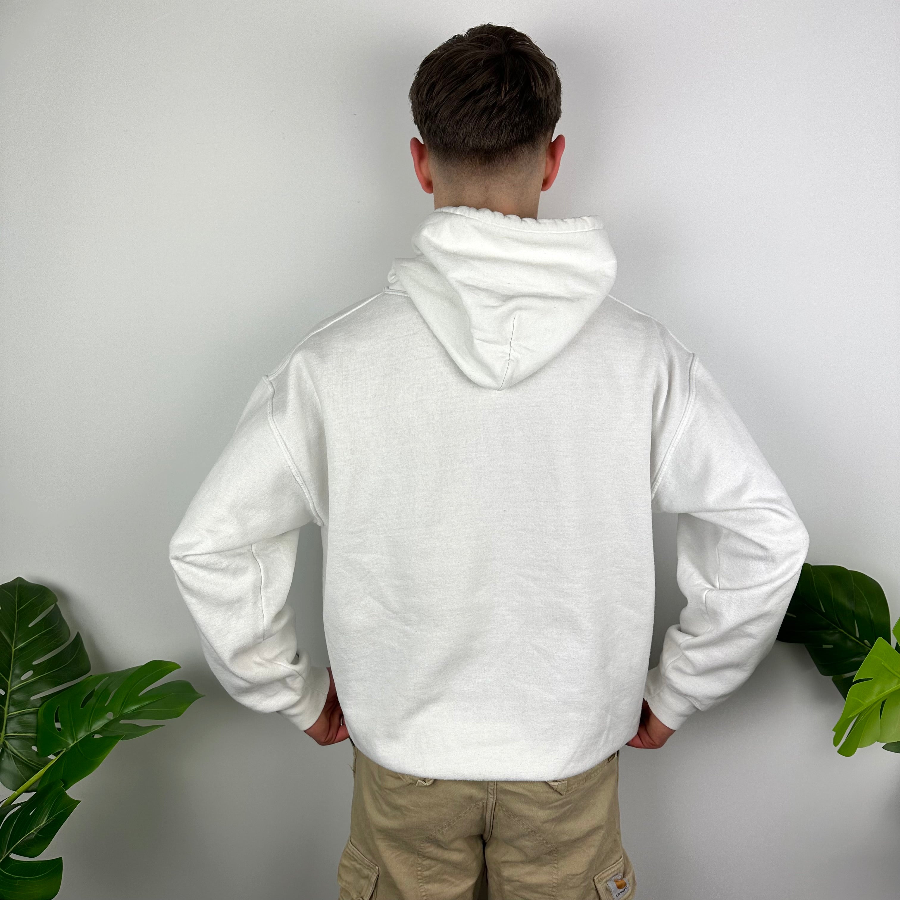 Nike White Embroidered Centre Swoosh Hoodie As Worn By Travis Scott (M)