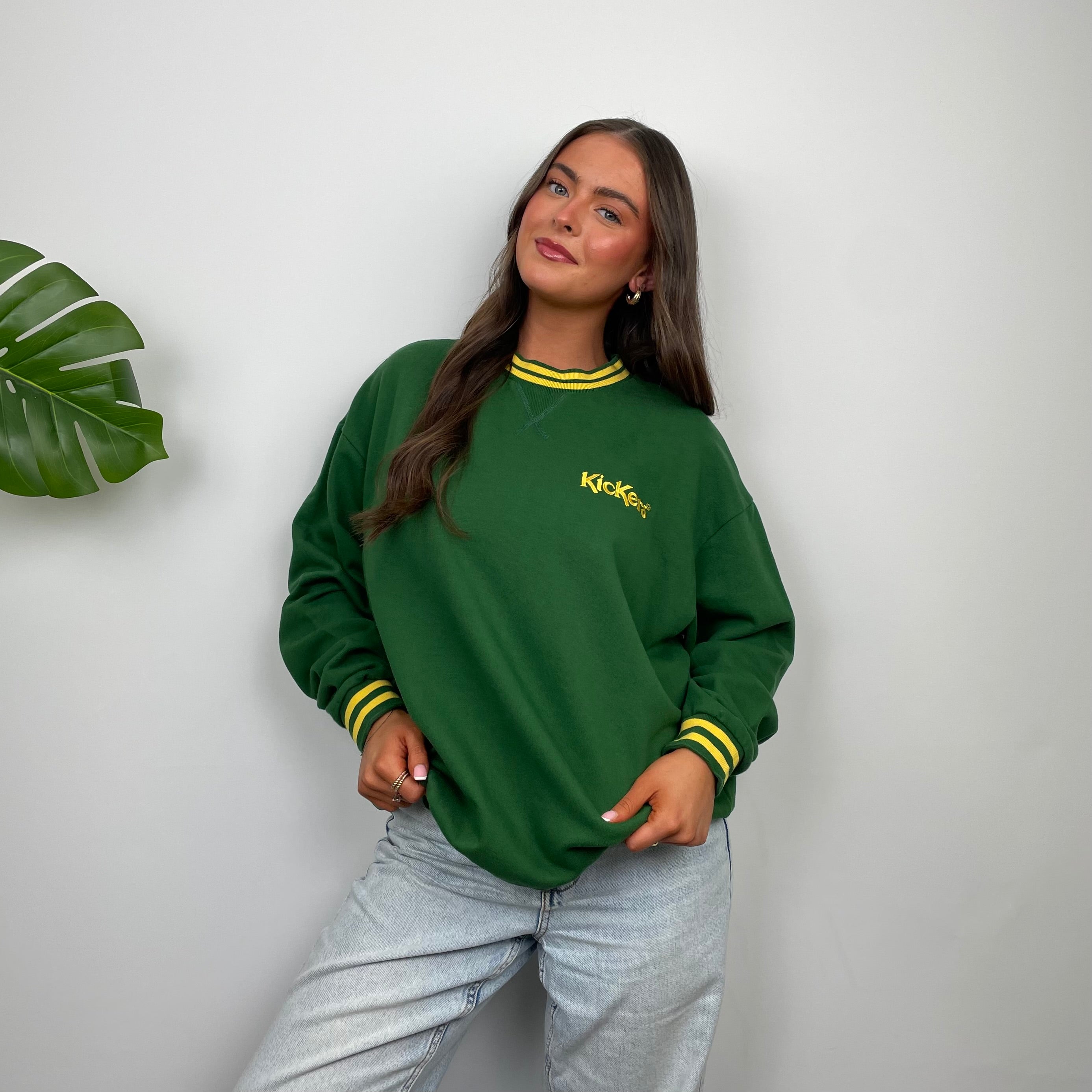 Kickers Green Embroidered Spell Out Sweatshirt (S)