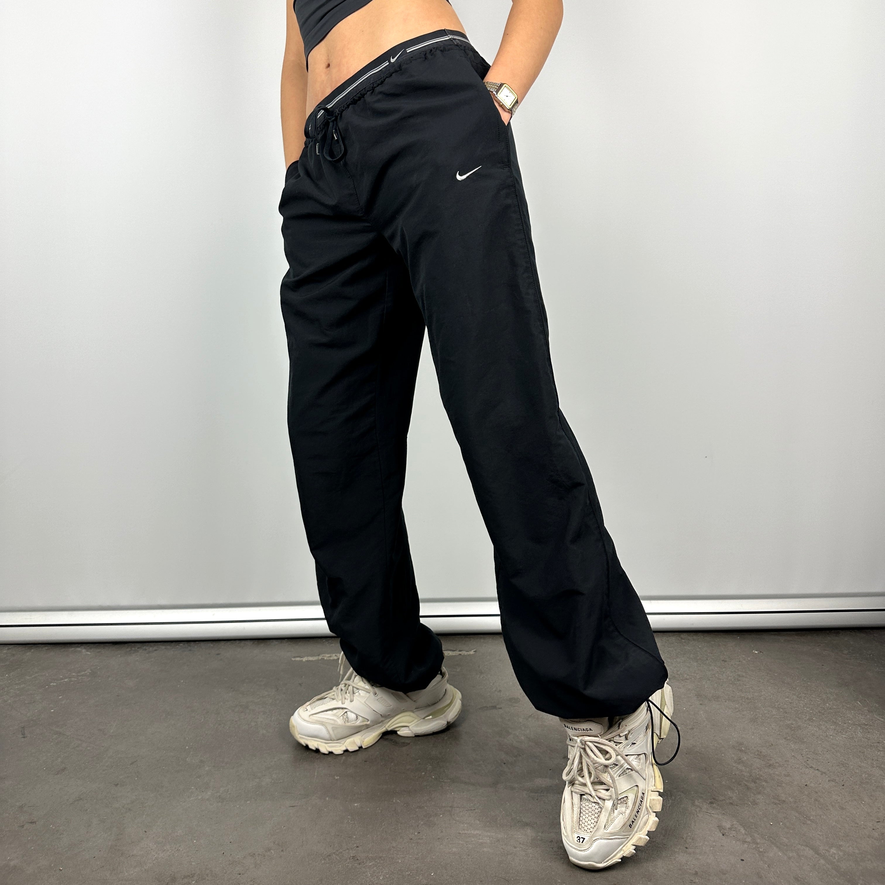 Nike Black Embroidered Swoosh Track Pants (L)