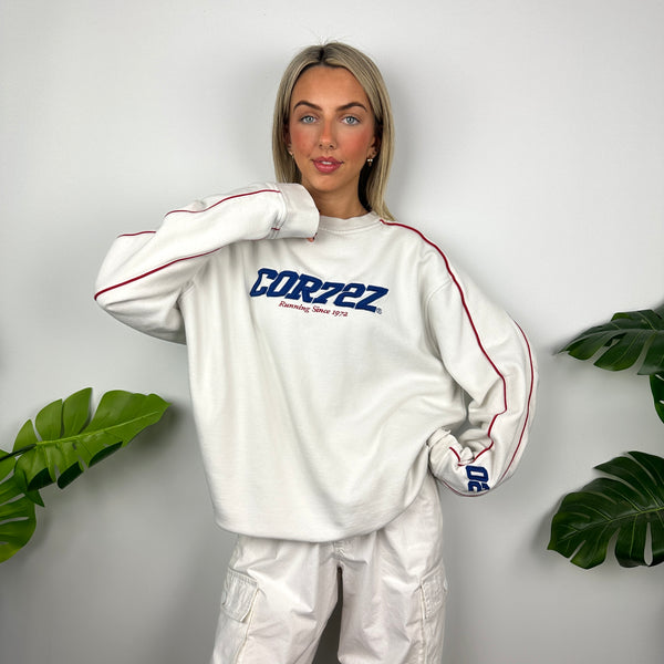 Nike Cortez White Embroidered Spell Out Sweatshirt (XL)