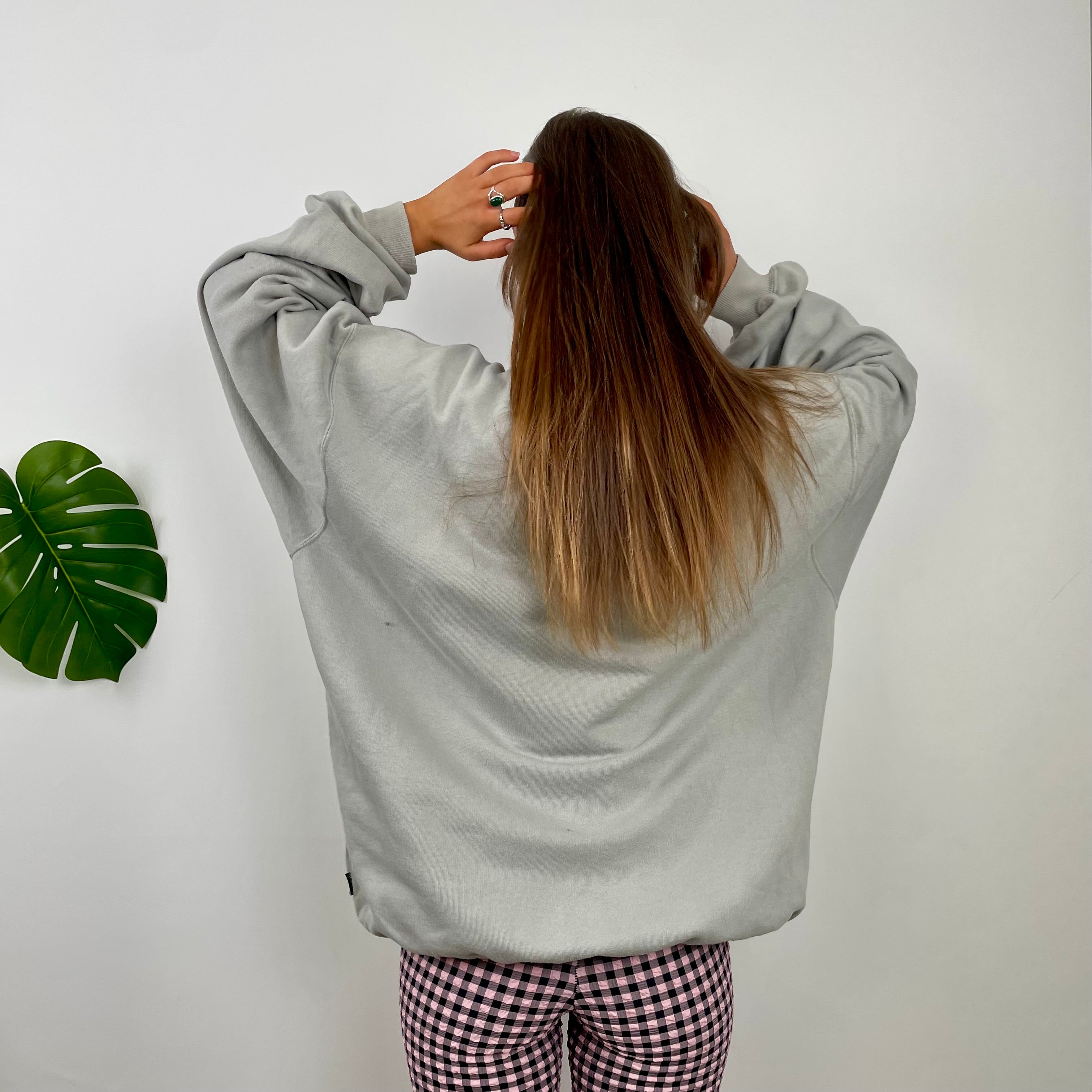 Reebok Baby Blue Embroidered Spell Out Sweatshirt (XL)