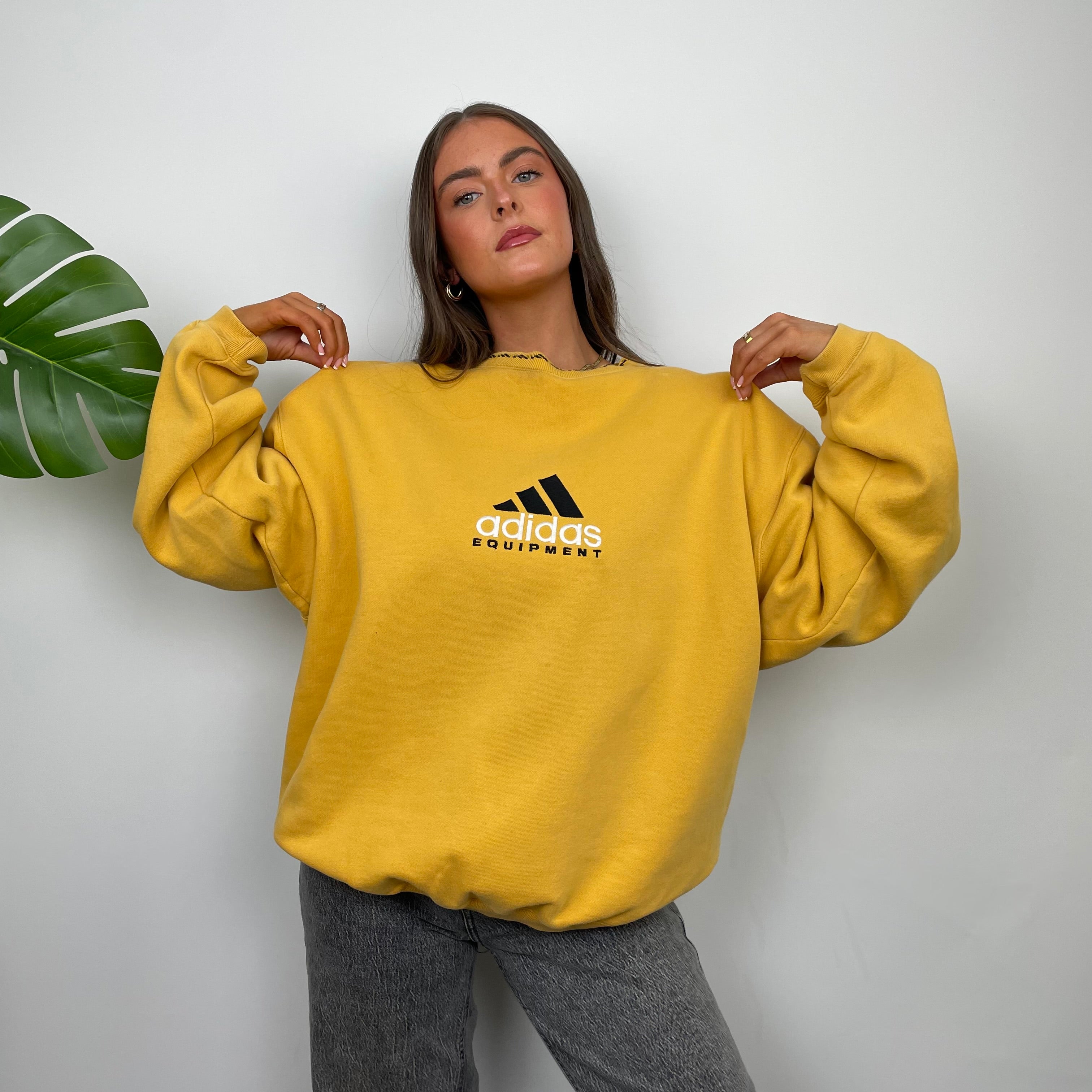 Adidas Equipment Yellow Embroidered Spell Out Sweatshirt (M)