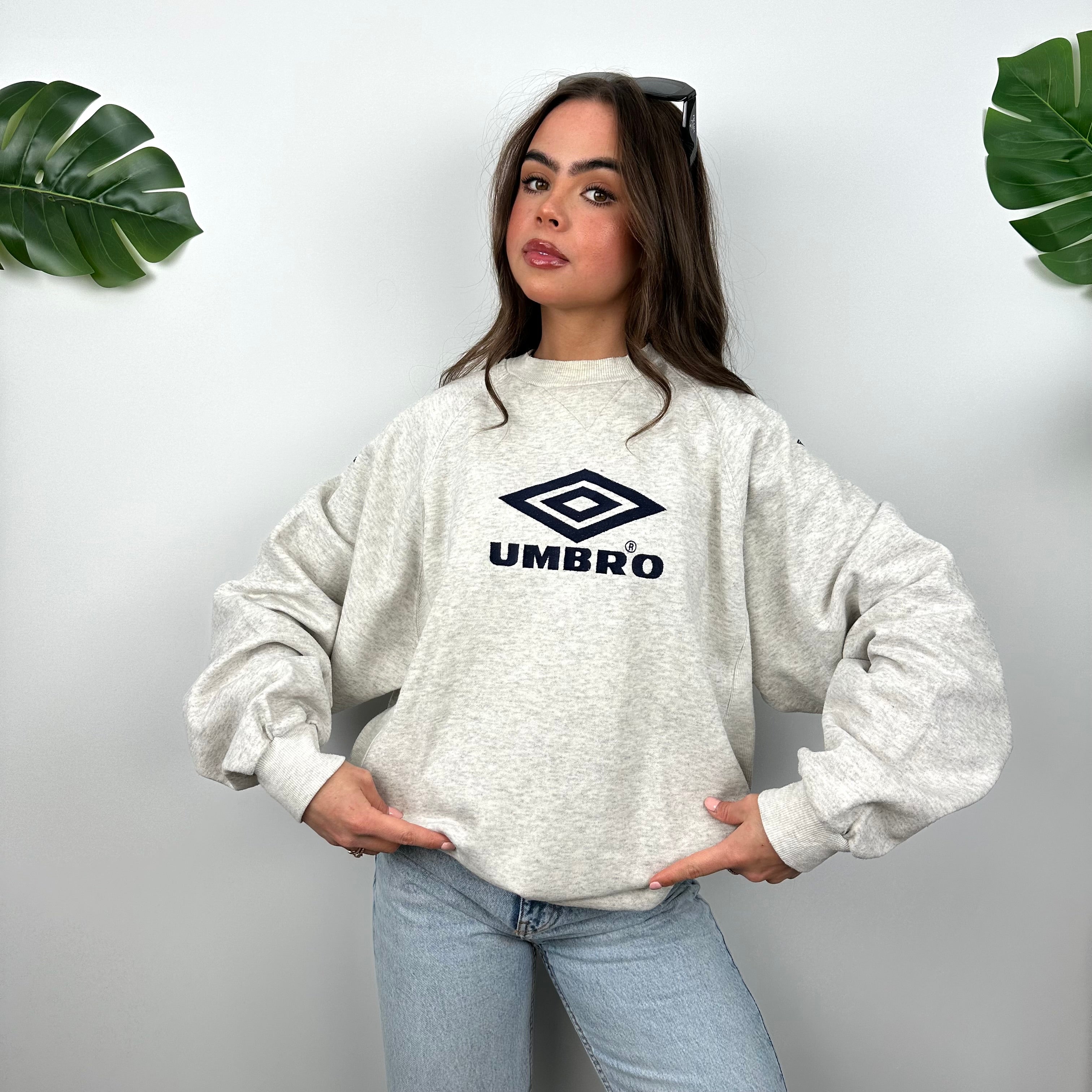 Umbro Grey Embroidered Spell Out Sweatshirt (L)