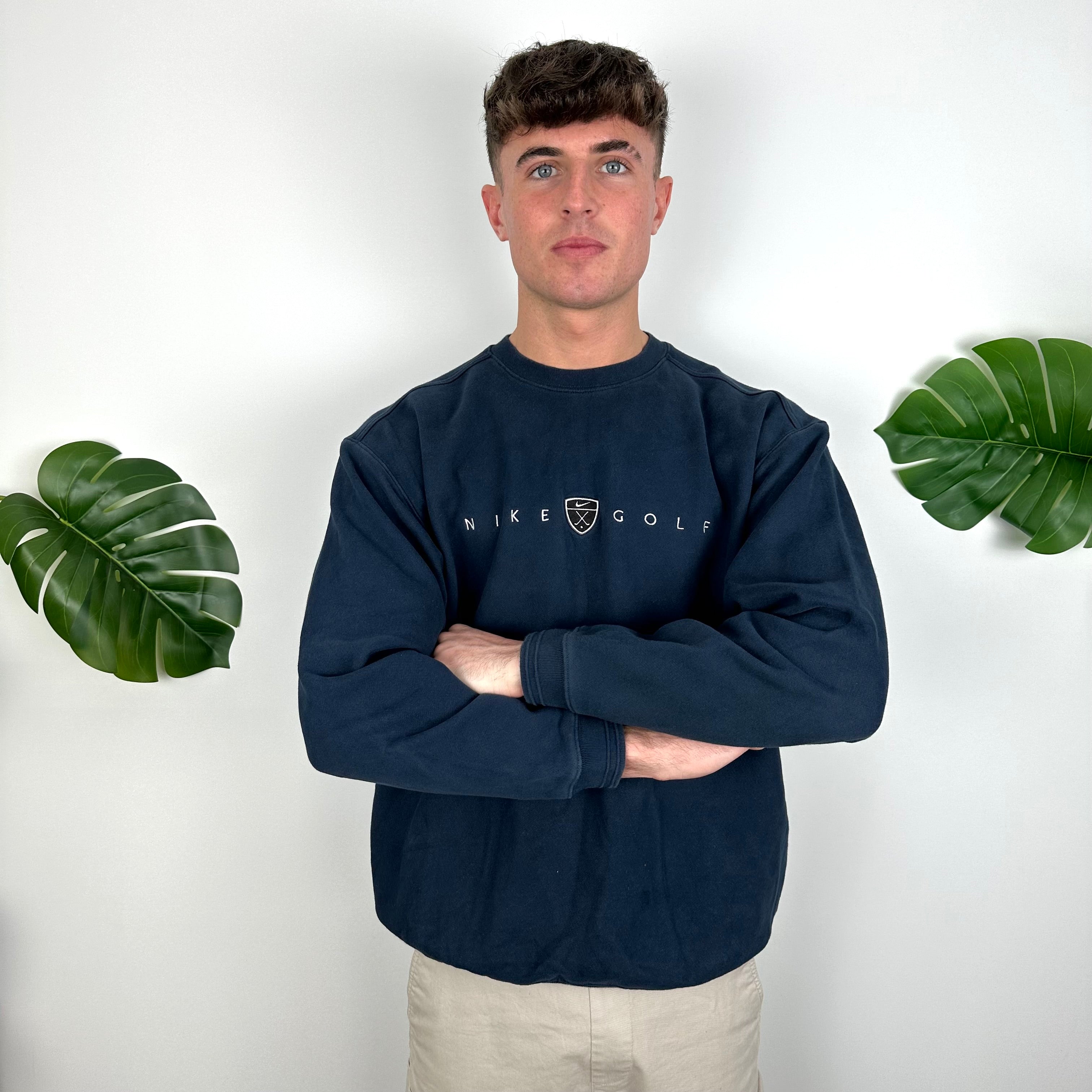 Nike Golf Navy Embroidered Spell Out Sweatshirt (L)