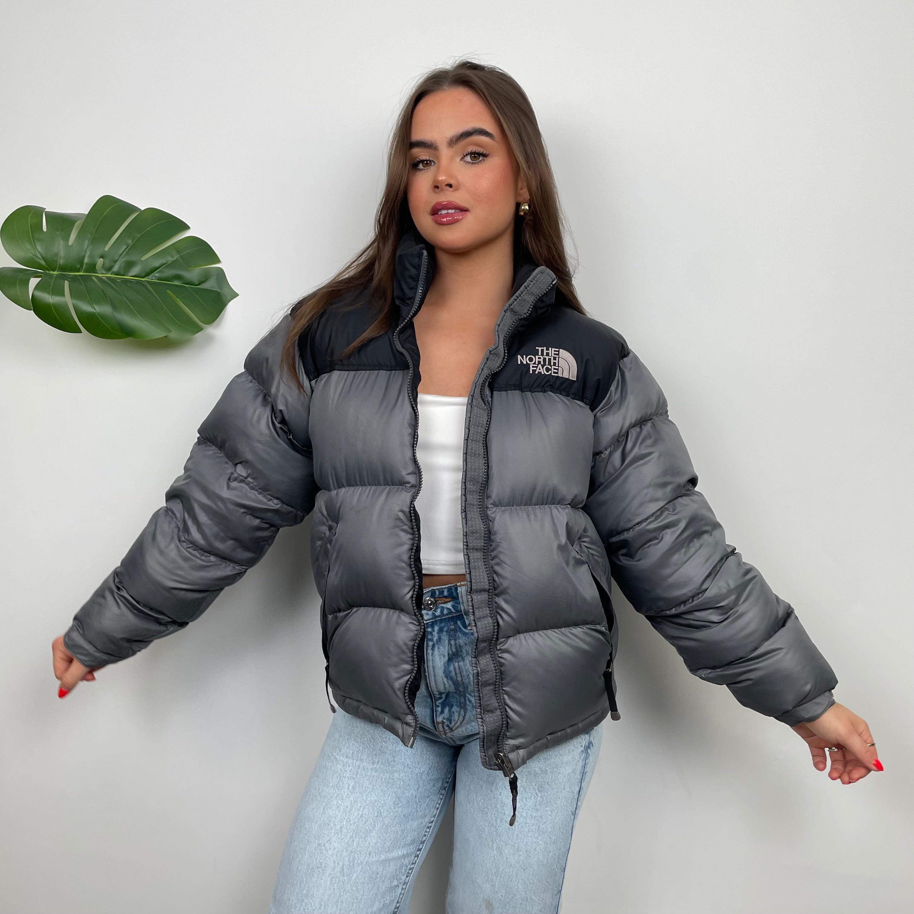 North Face Grey Puffer Jacket (XS)