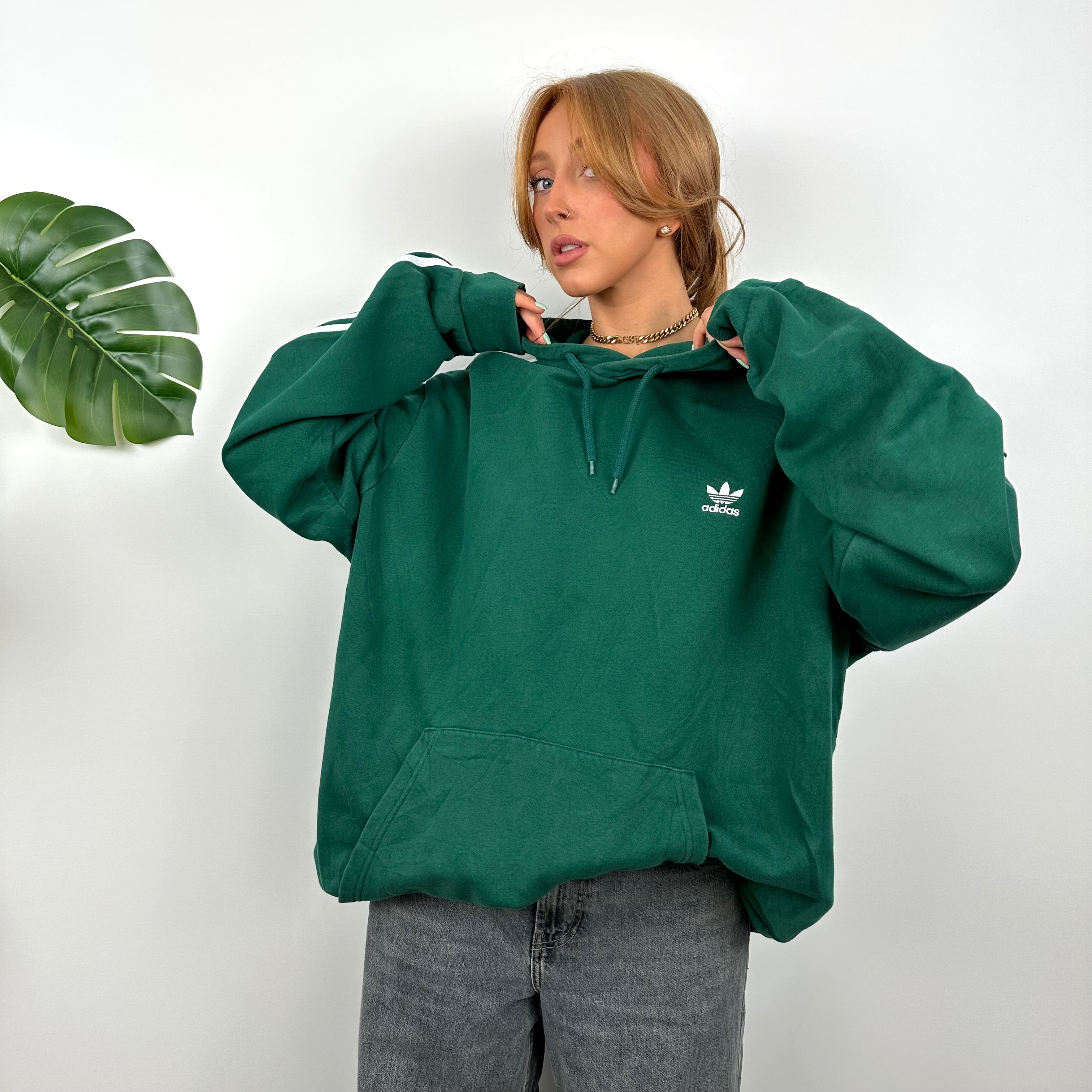 Adidas RARE Green Embroidered Spell Out Hoodie (XXL)