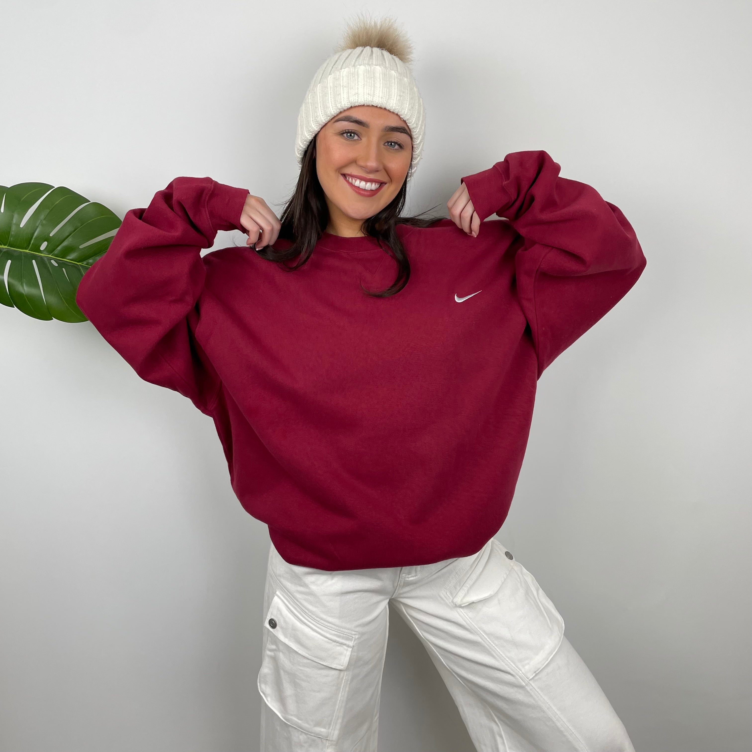 Nike Red Embroidered Swoosh Sweatshirt (XXL)