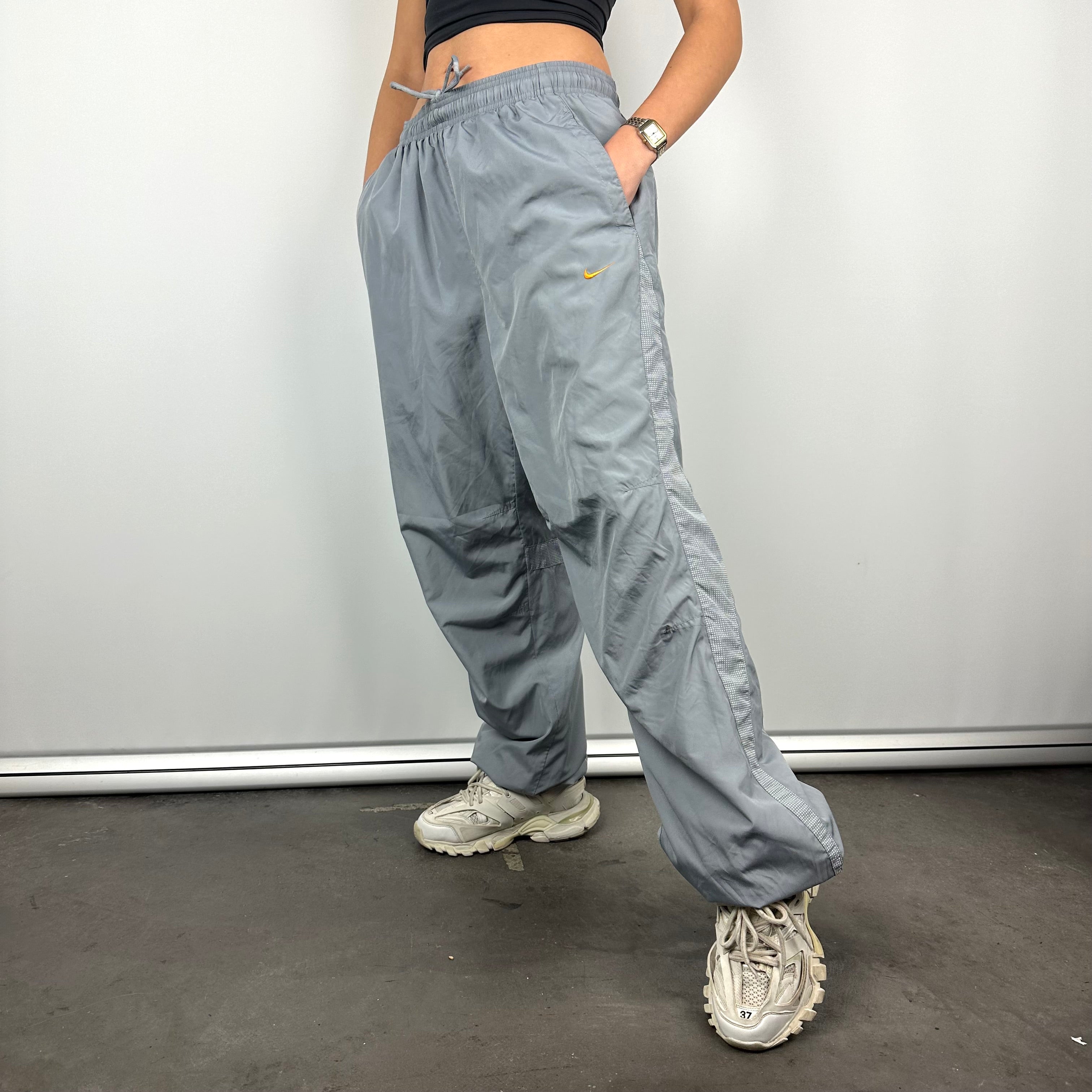 Nike Air Max Grey Embroidered Swoosh Track Pants (L)