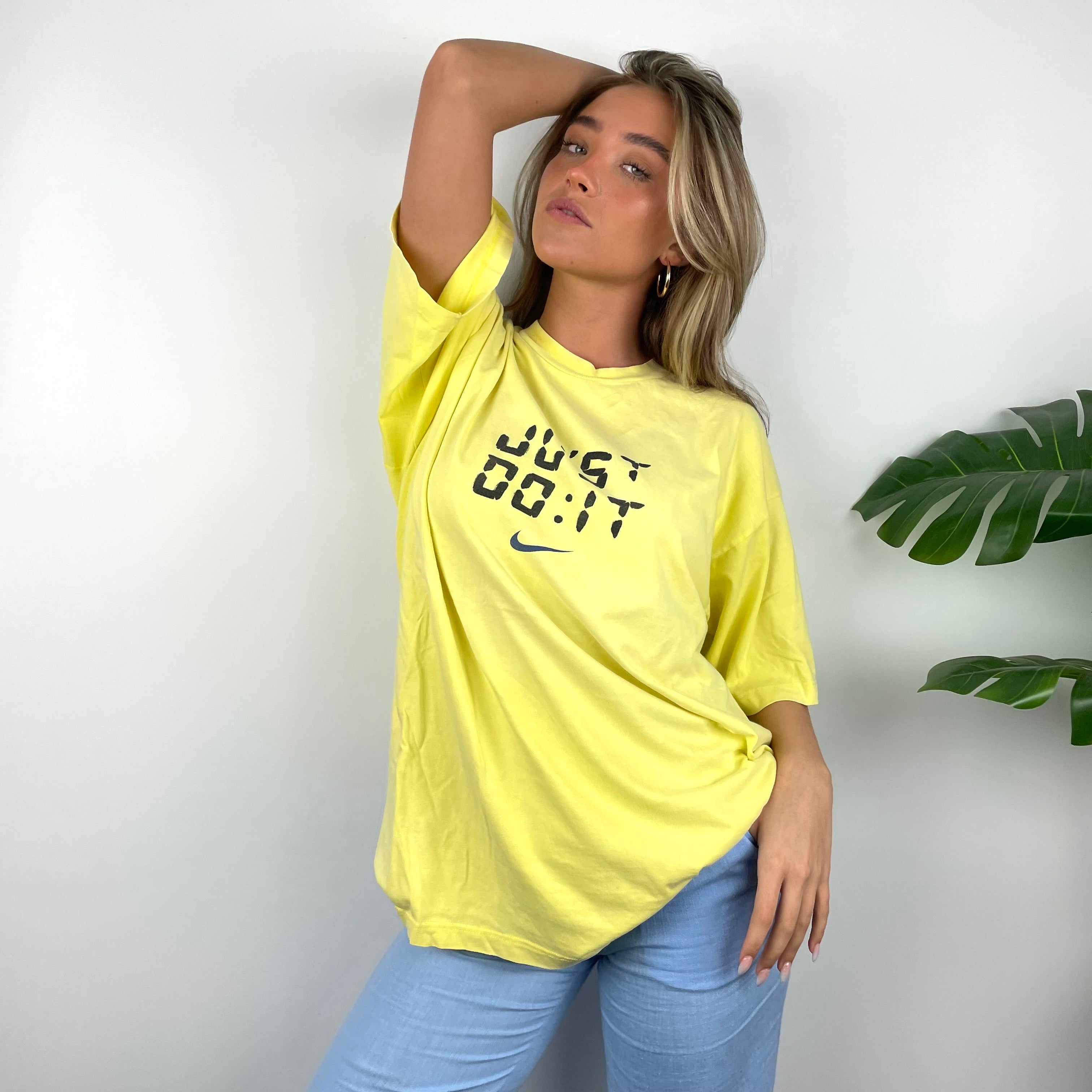 Nike Just Do It RARE Yellow Spell Out T Shirt (L)