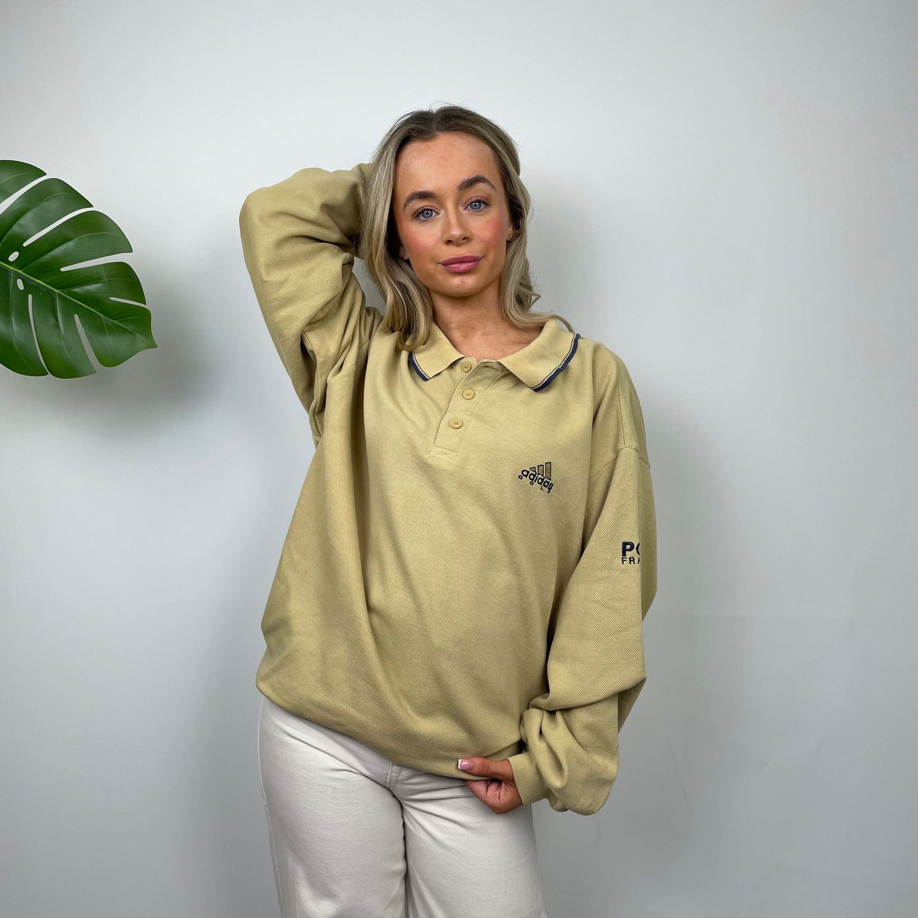 Tan adidas sweatshirt sale