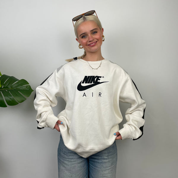 Nike Air RARE White Embroidered Spell Out Sweatshirt (M)