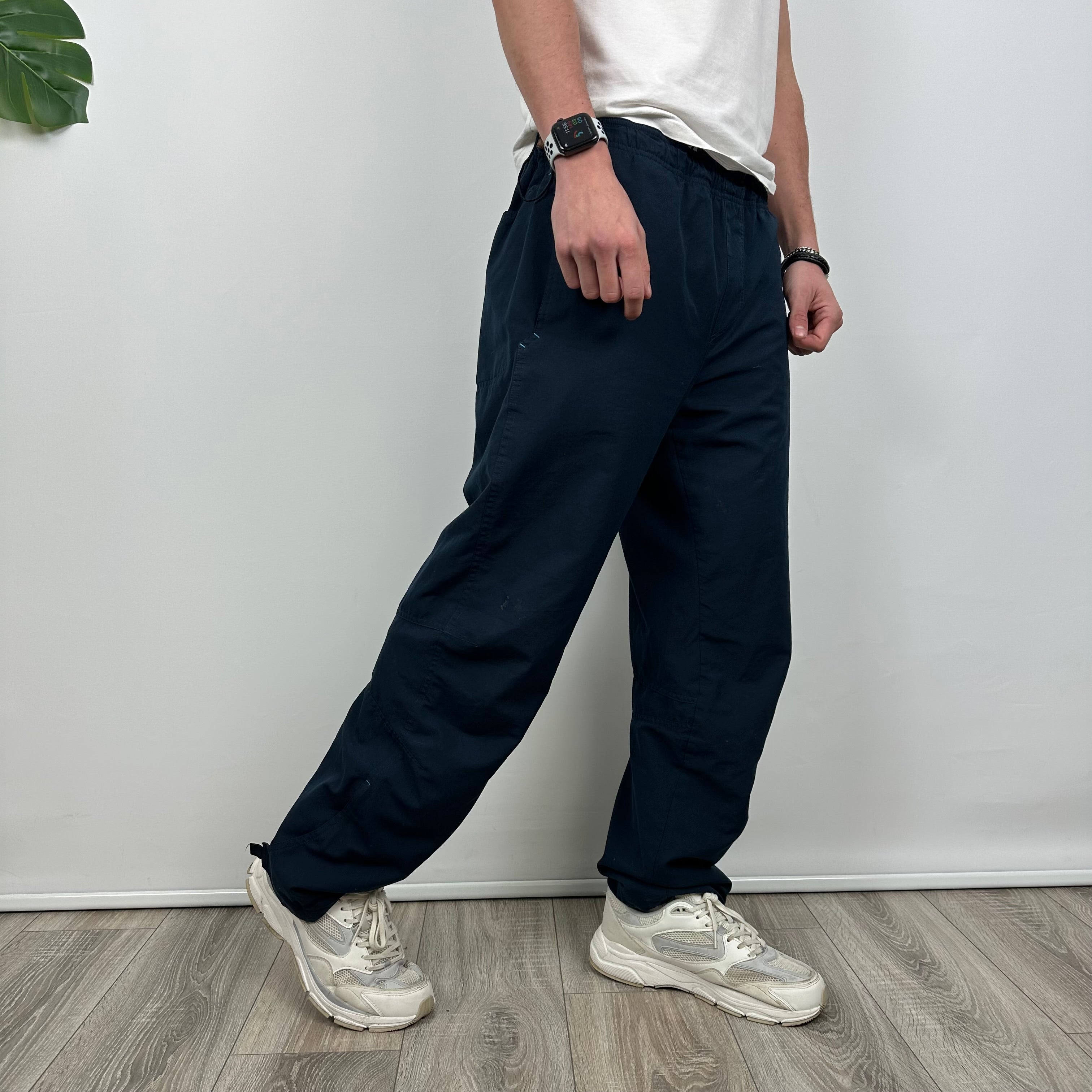 Nike Navy Embroidered Spell Out Track Pants (L)