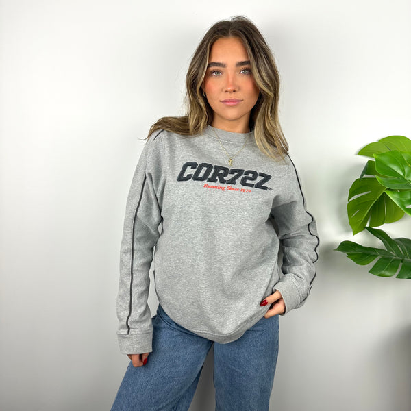 Nike Cortez Grey Embroidered Spell Out Sweatshirt (S)