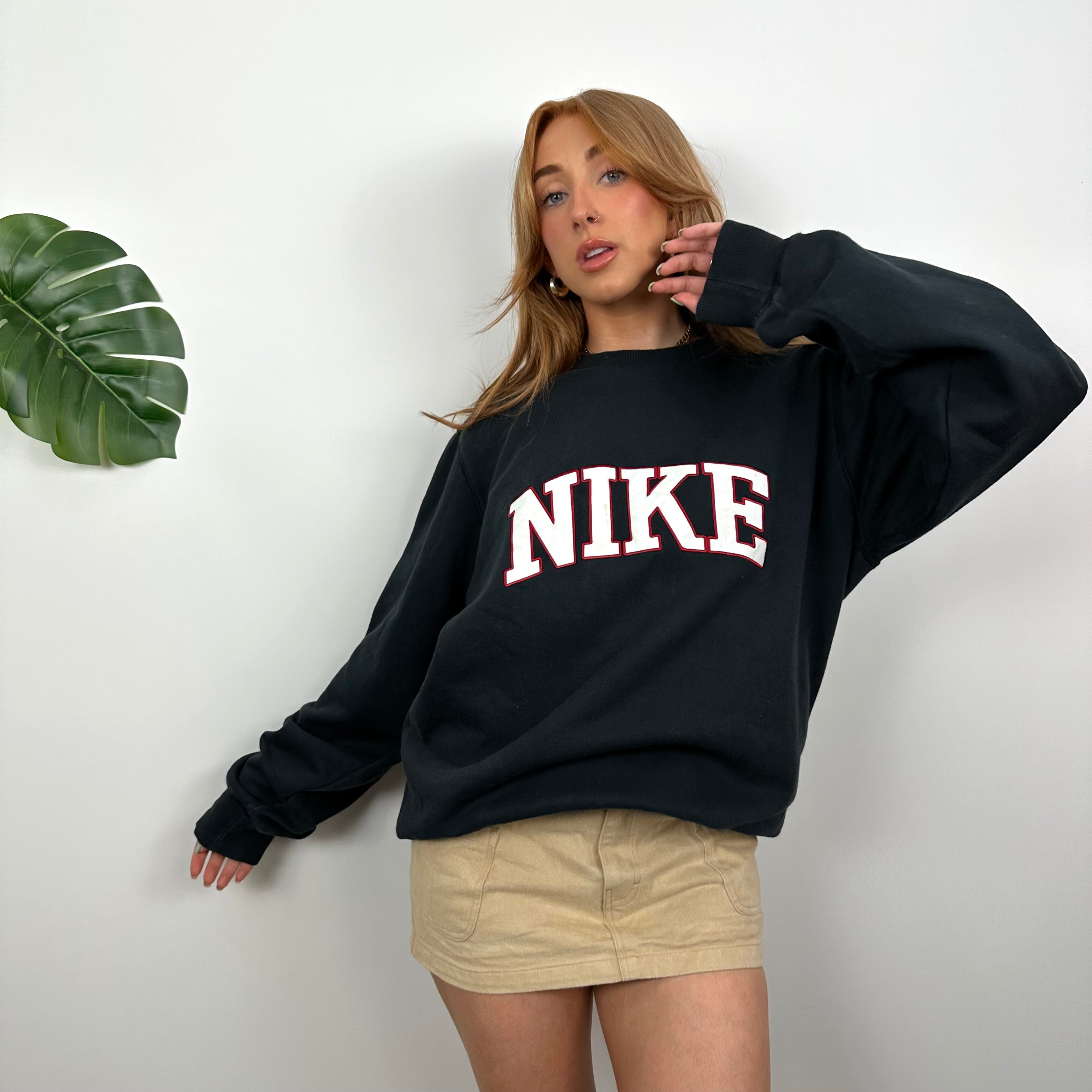 Nike Black Embroidered Spell Out Sweatshirt (M)