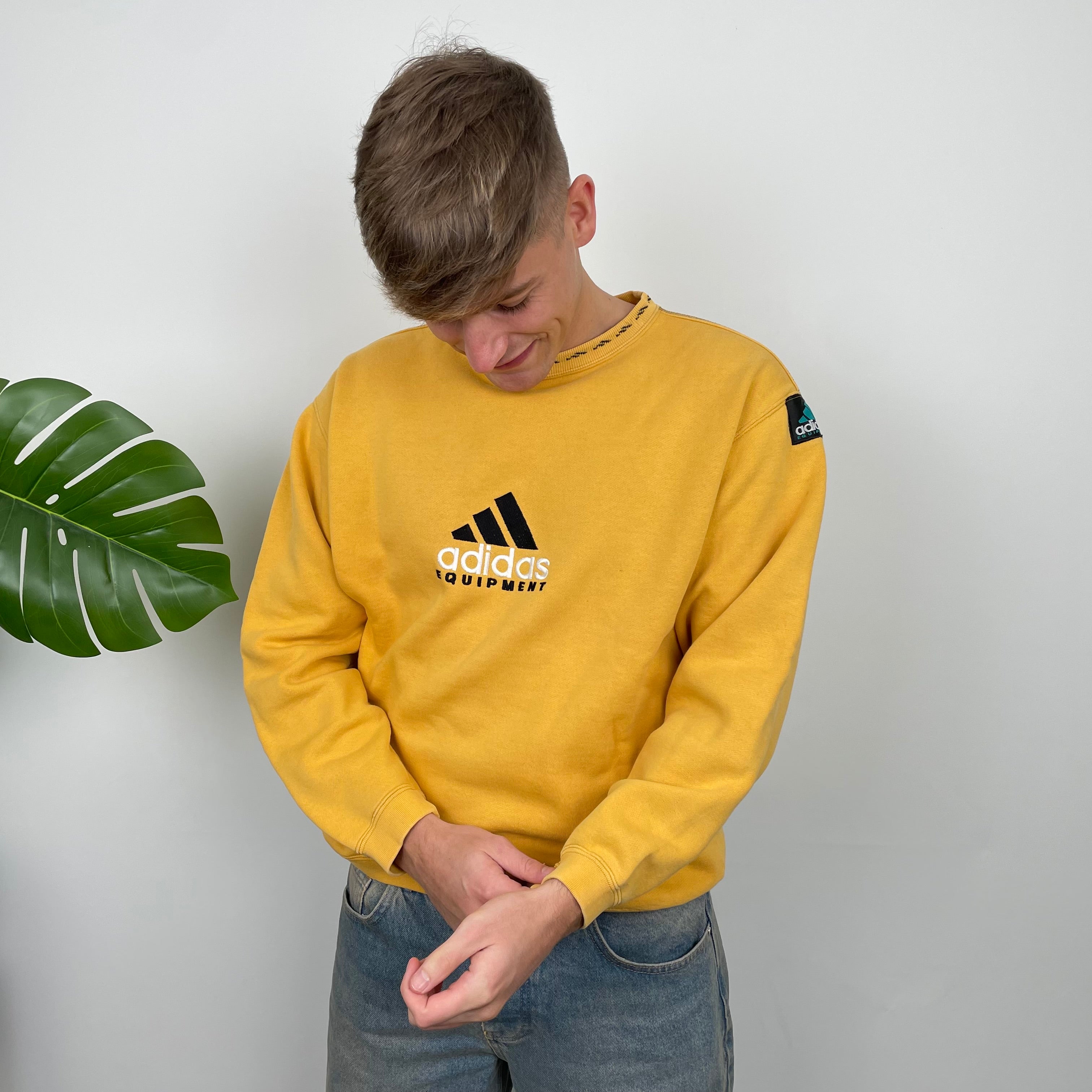 Adidas Equipment Yellow Embroidered Spell Out Sweatshirt (M)