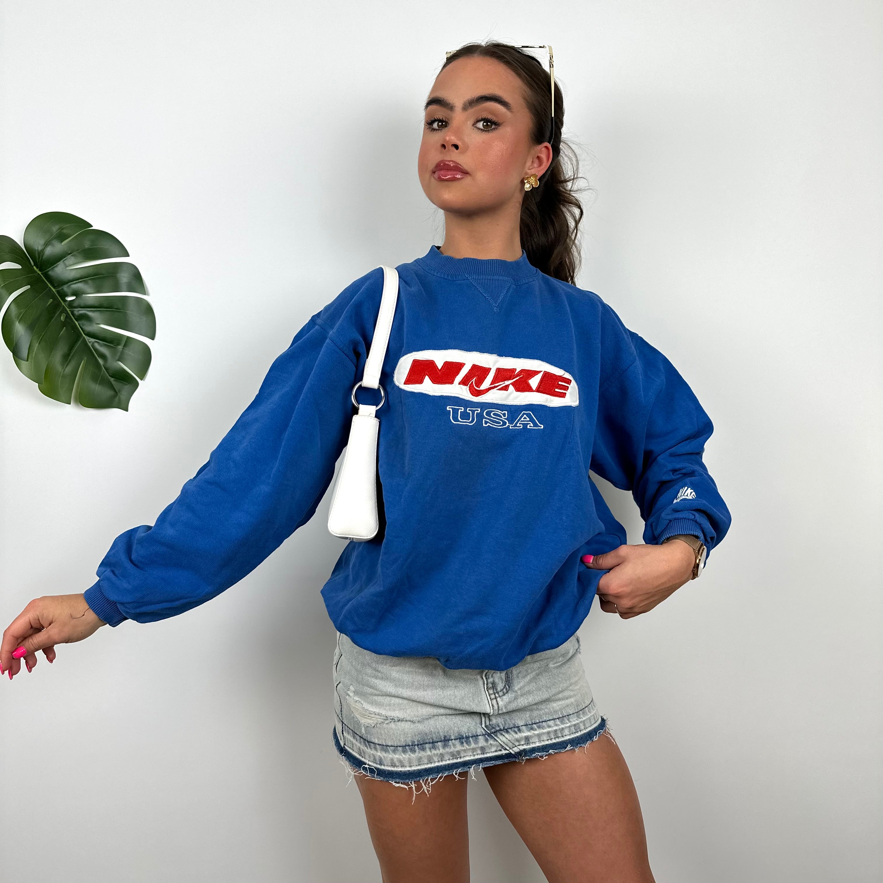 Nike X USA Blue Embroidered Spell Out Sweatshirt (S)