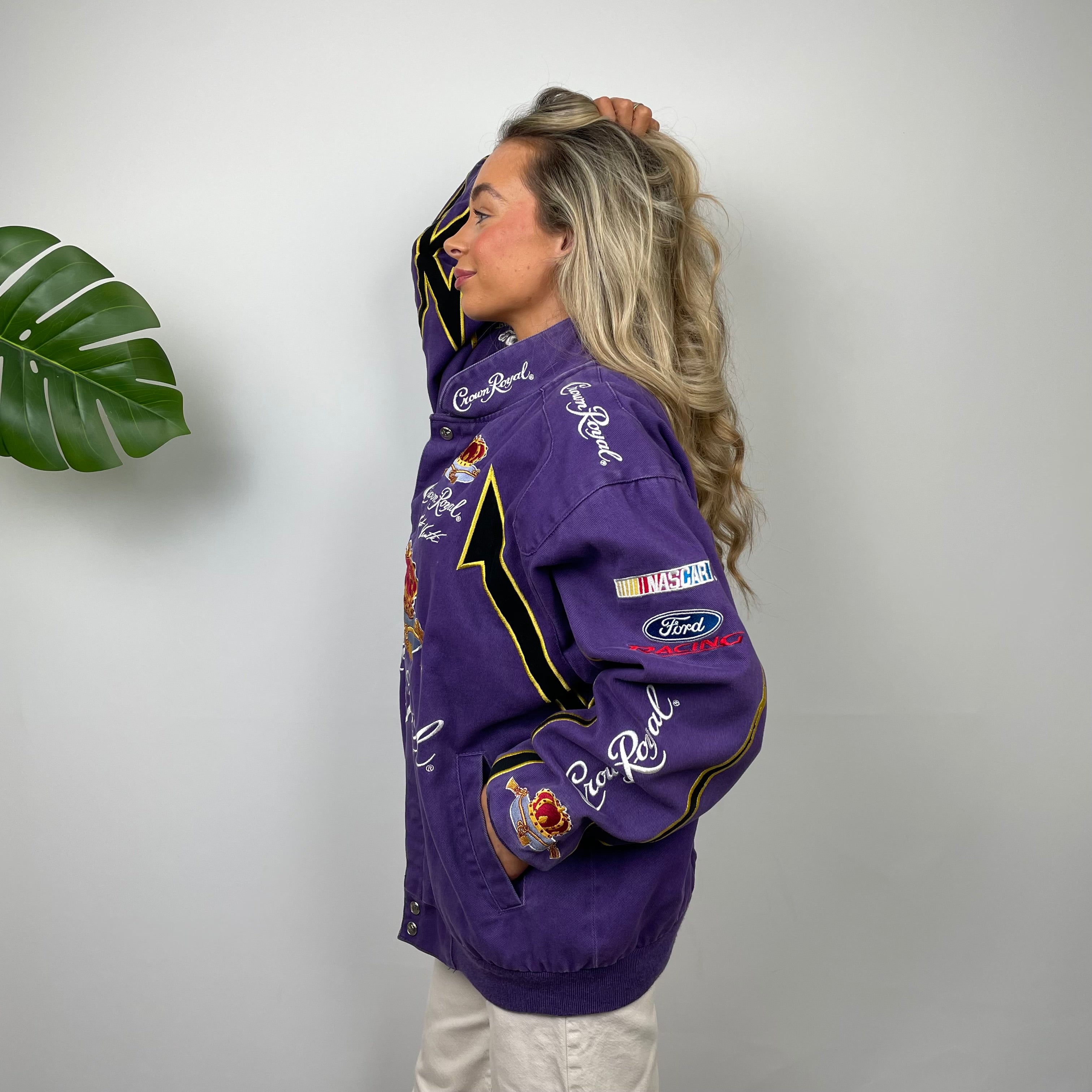 JH Design Crown Royal Purple NASCAR Racing Jacket (M)