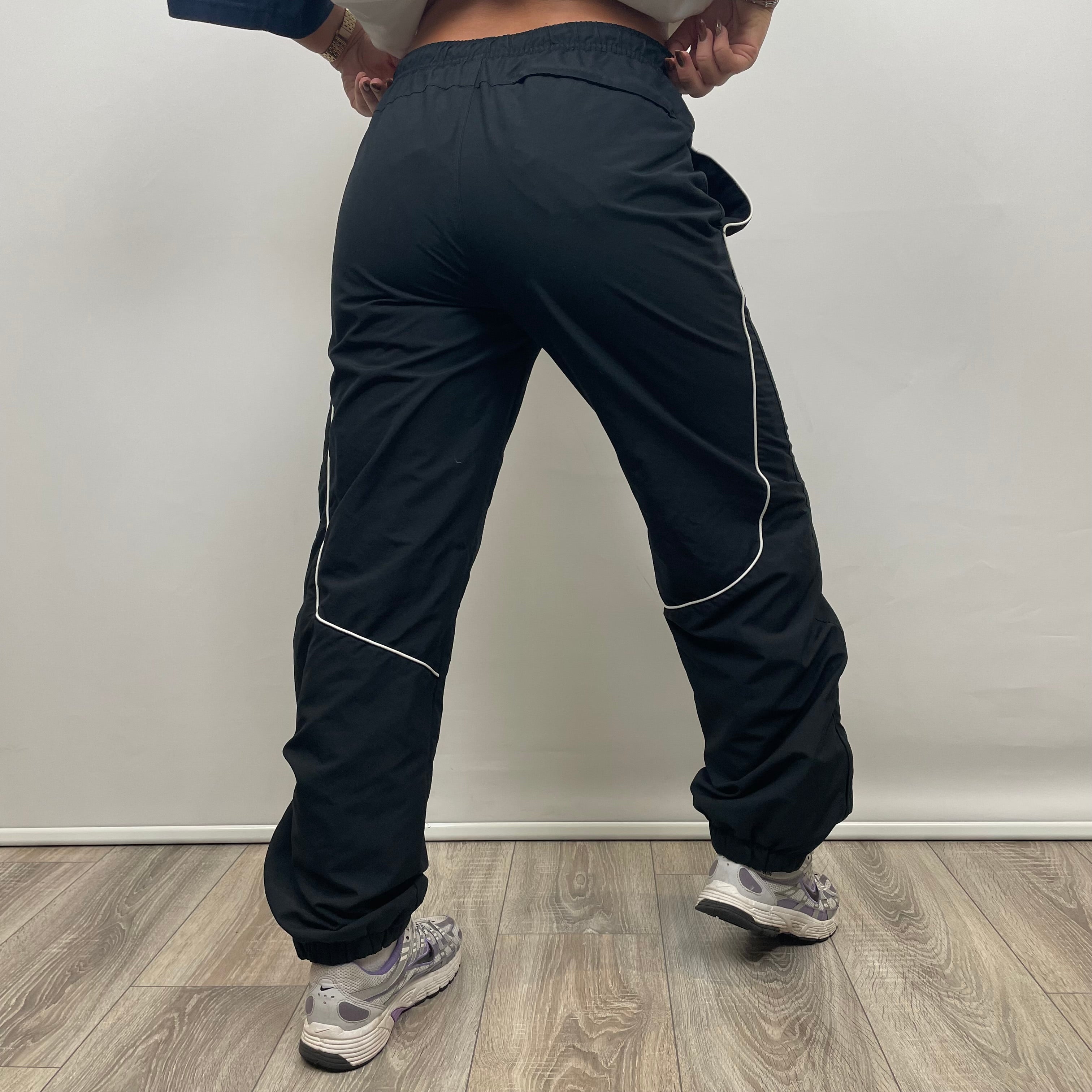 Nike Black Embroidered Spell Out Track Pants (S)