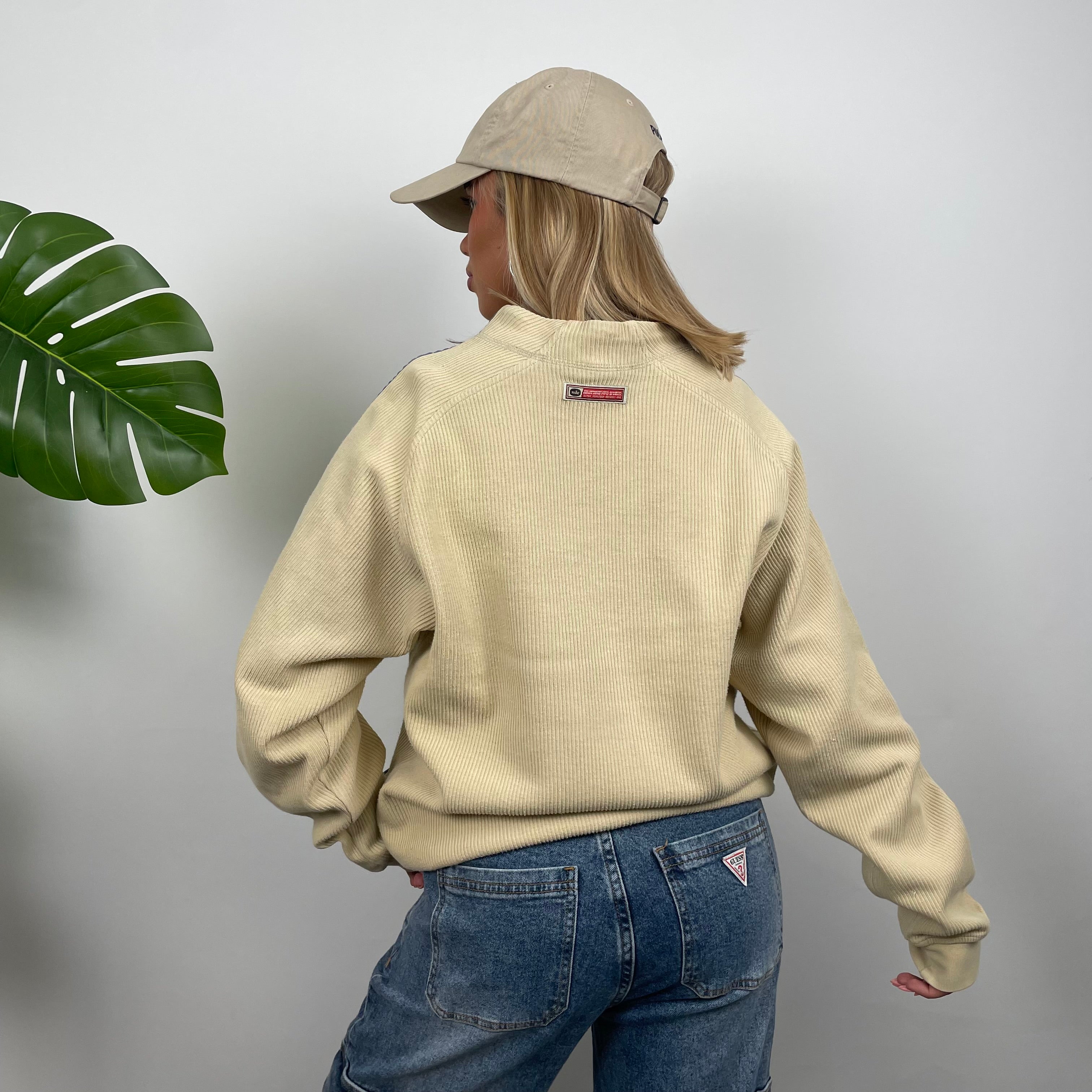 Nike Cream Embroidered Swoosh Sweatshirt (M)