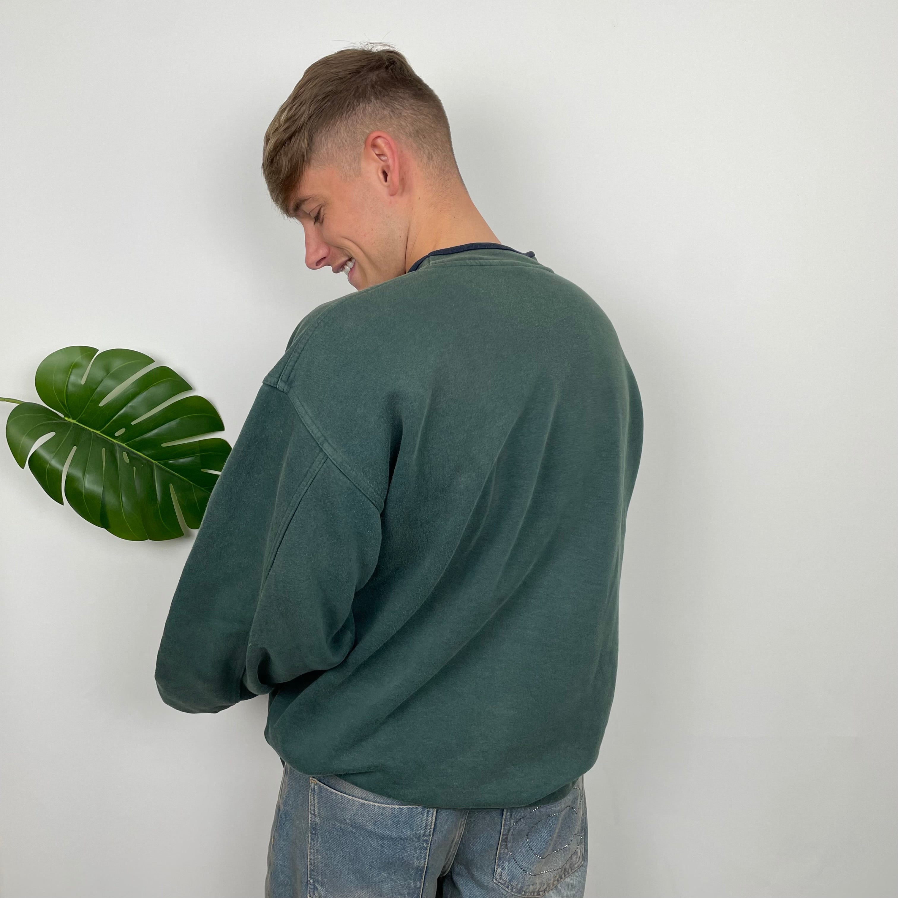 Nike Green Embroidered Spell Out Sweatshirt (XXL)