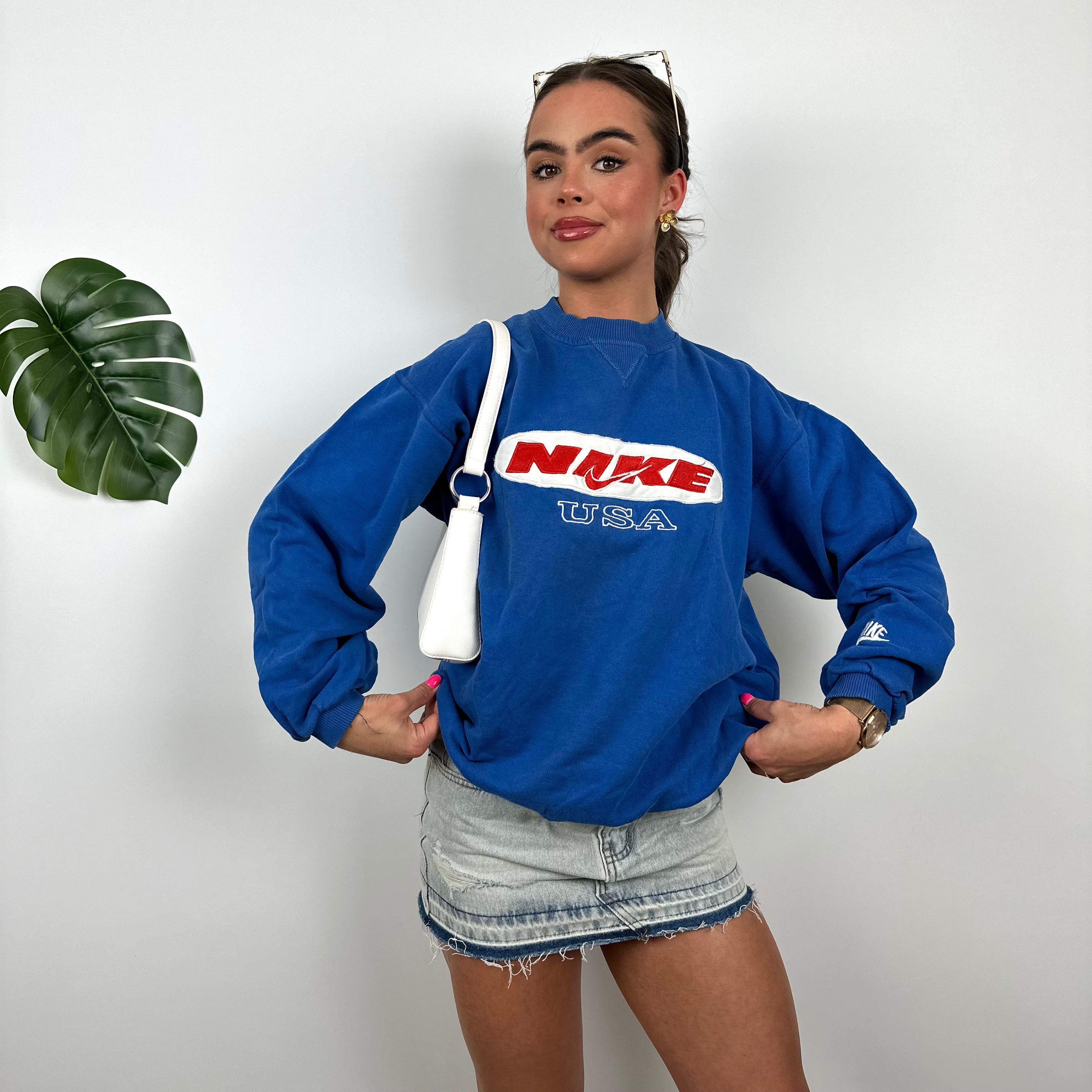 Nike X USA Blue Embroidered Spell Out Sweatshirt (S)