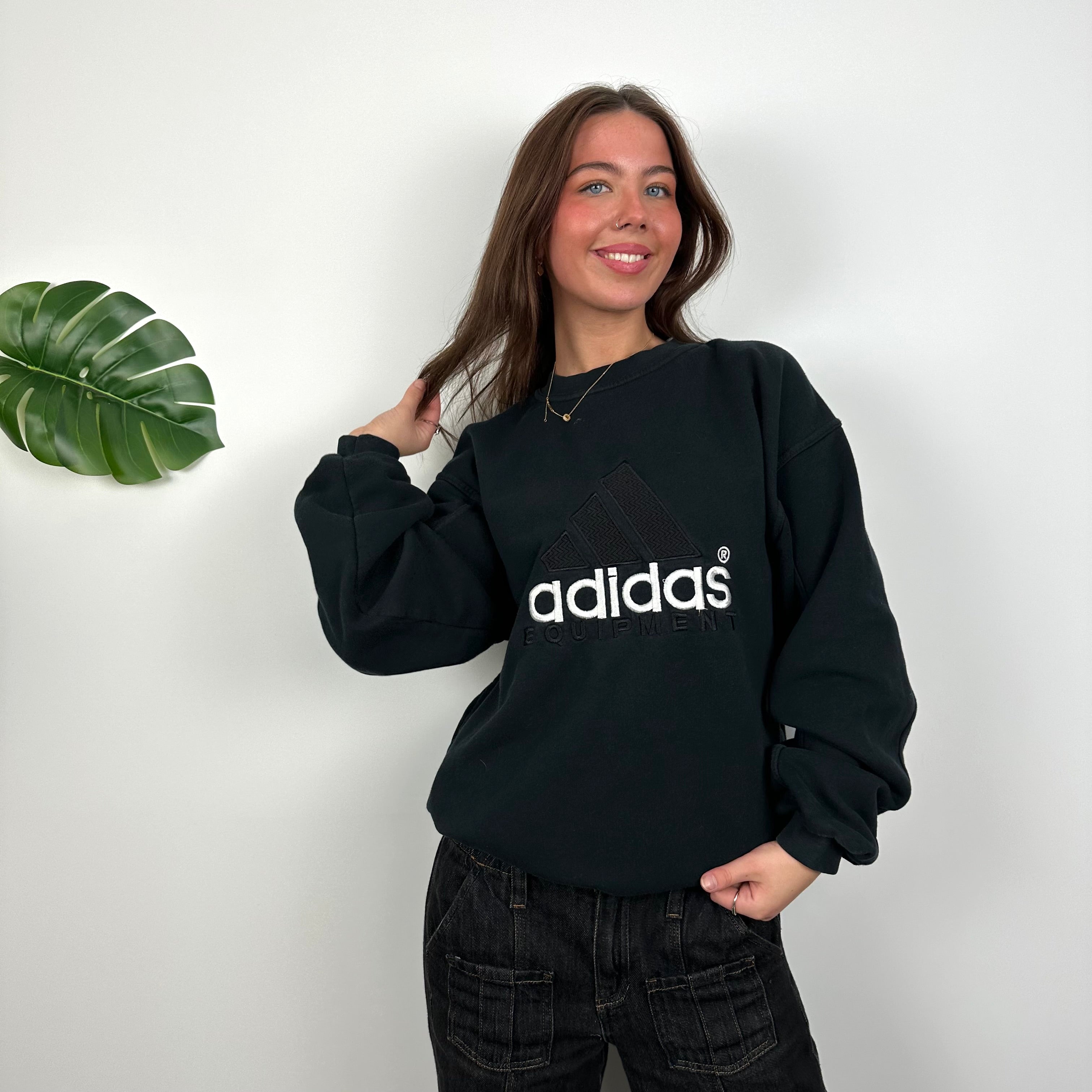 Adidas Equipment RARE Navy Embroidered Spell Out Sweatshirt (L)