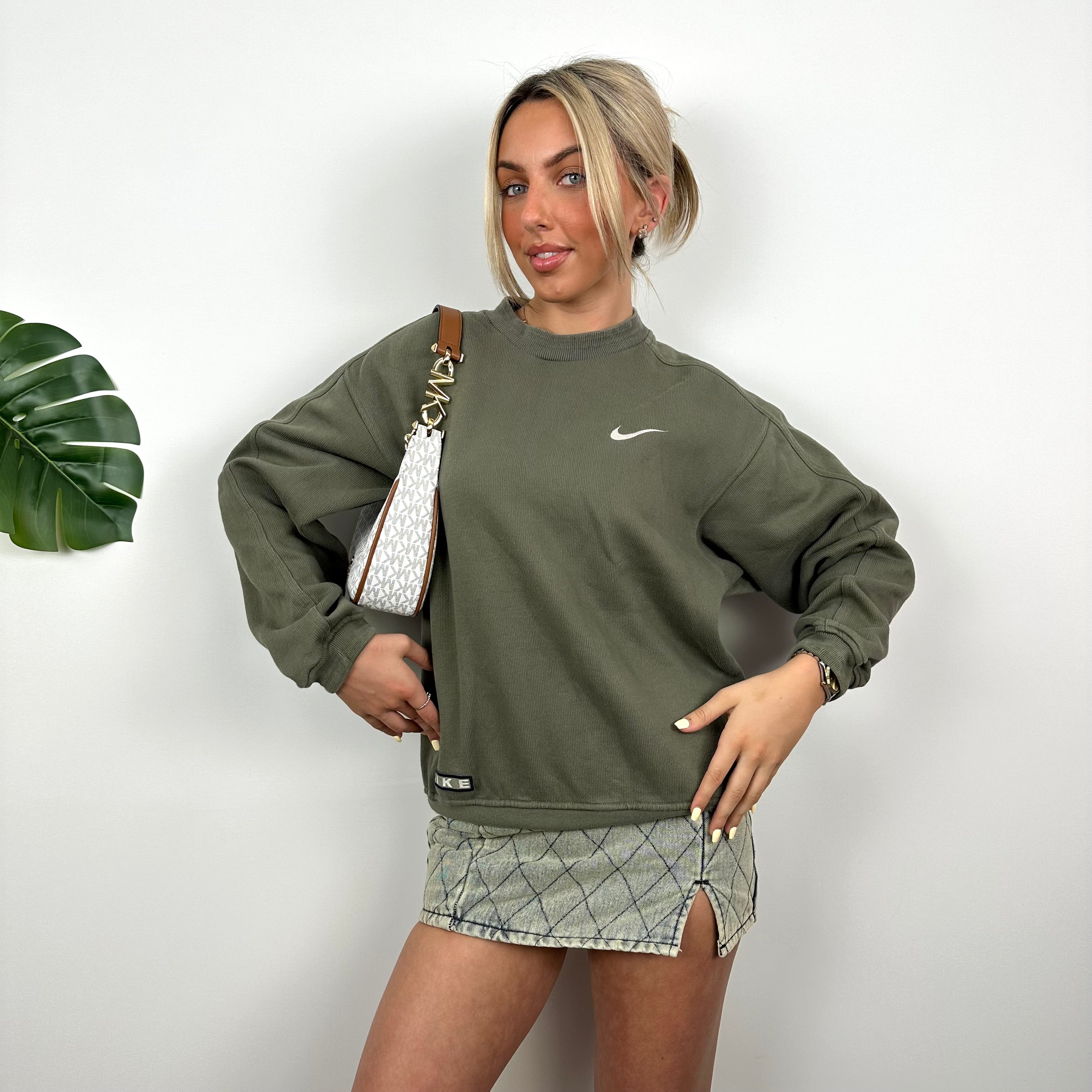 Nike Green Embroidered Spell Out Sweatshirt (S)