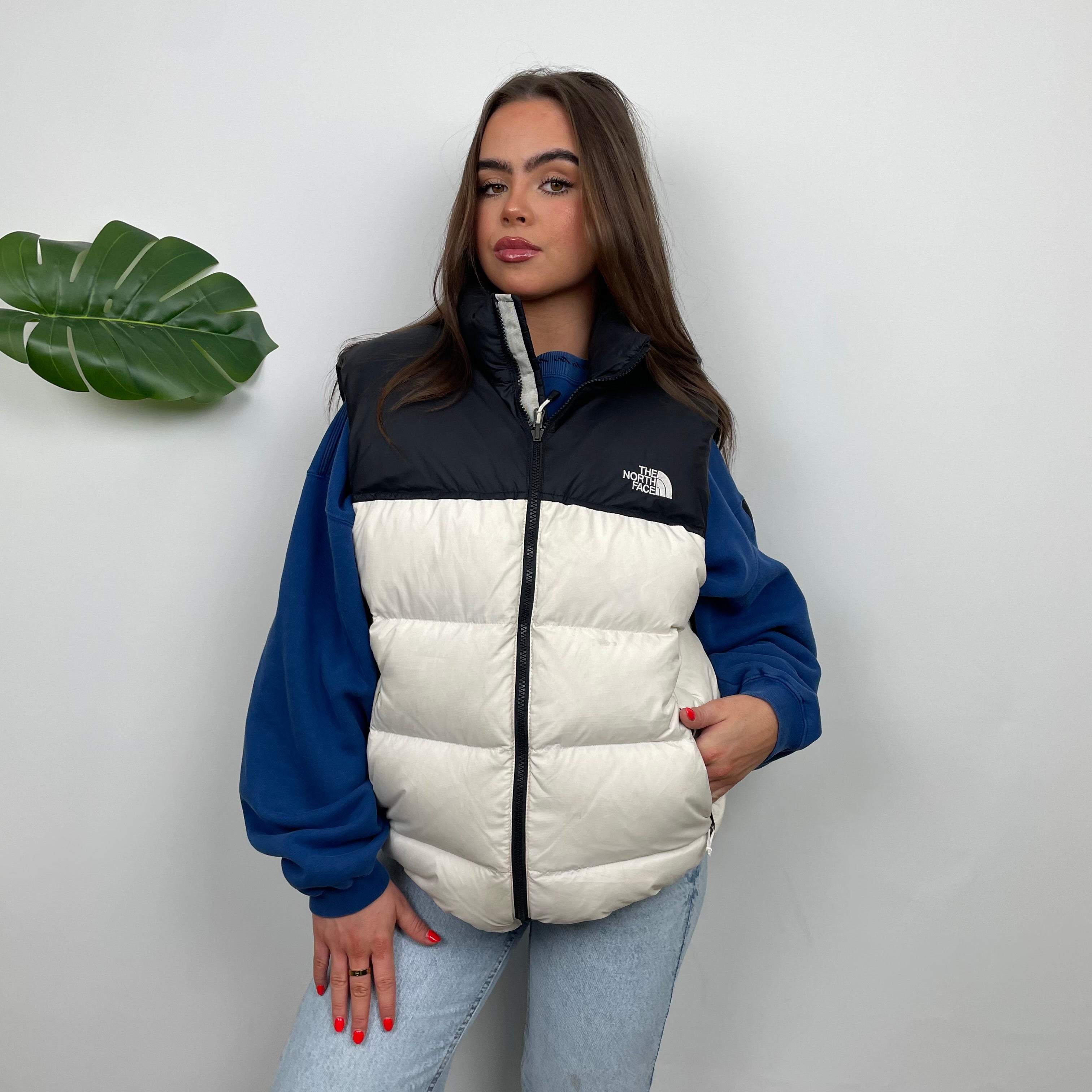 The North Face RARE White Nuptse 700 Puffer Gilet (L)