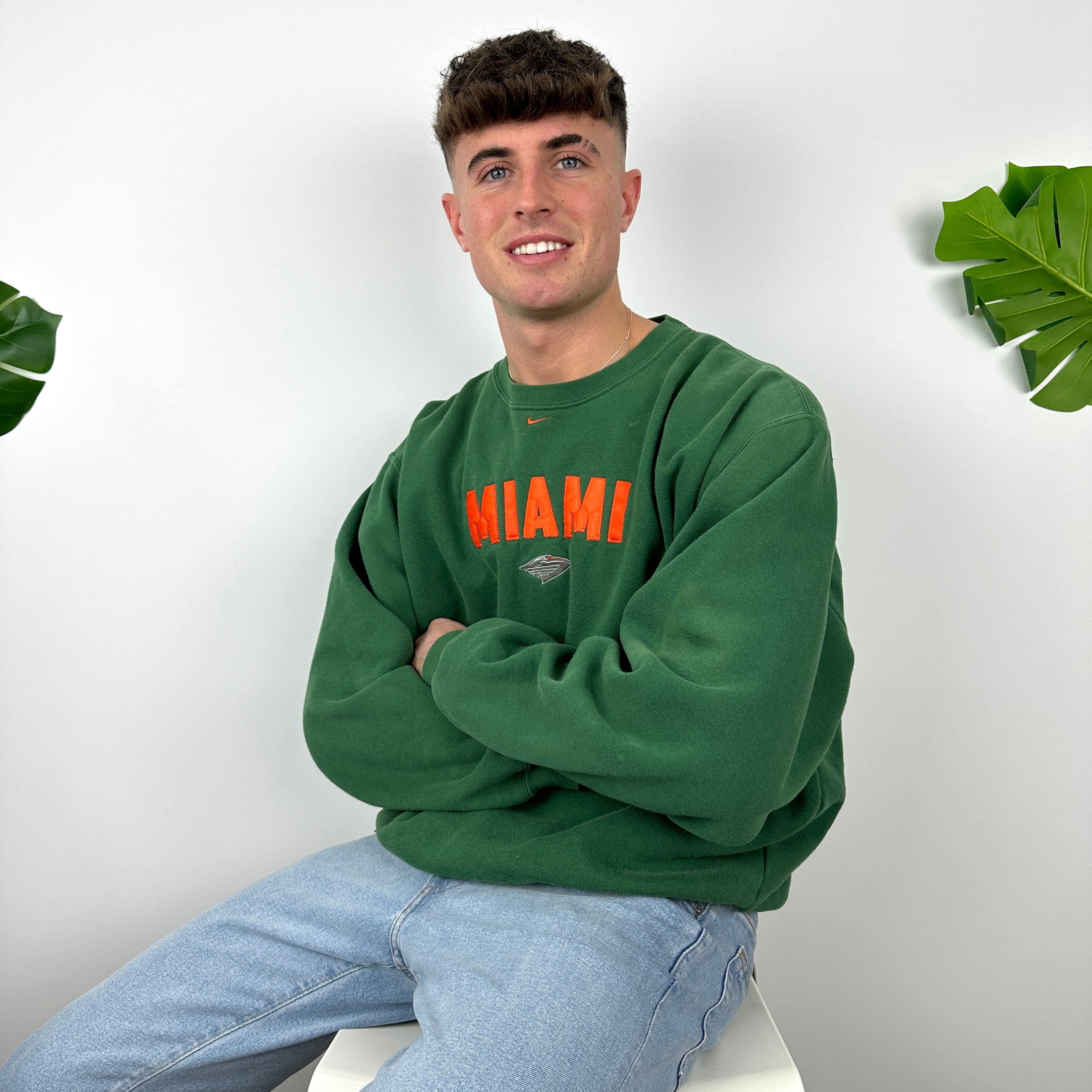 Nike X Miami Green Embroidered Spell Out Sweatshirt (XL)