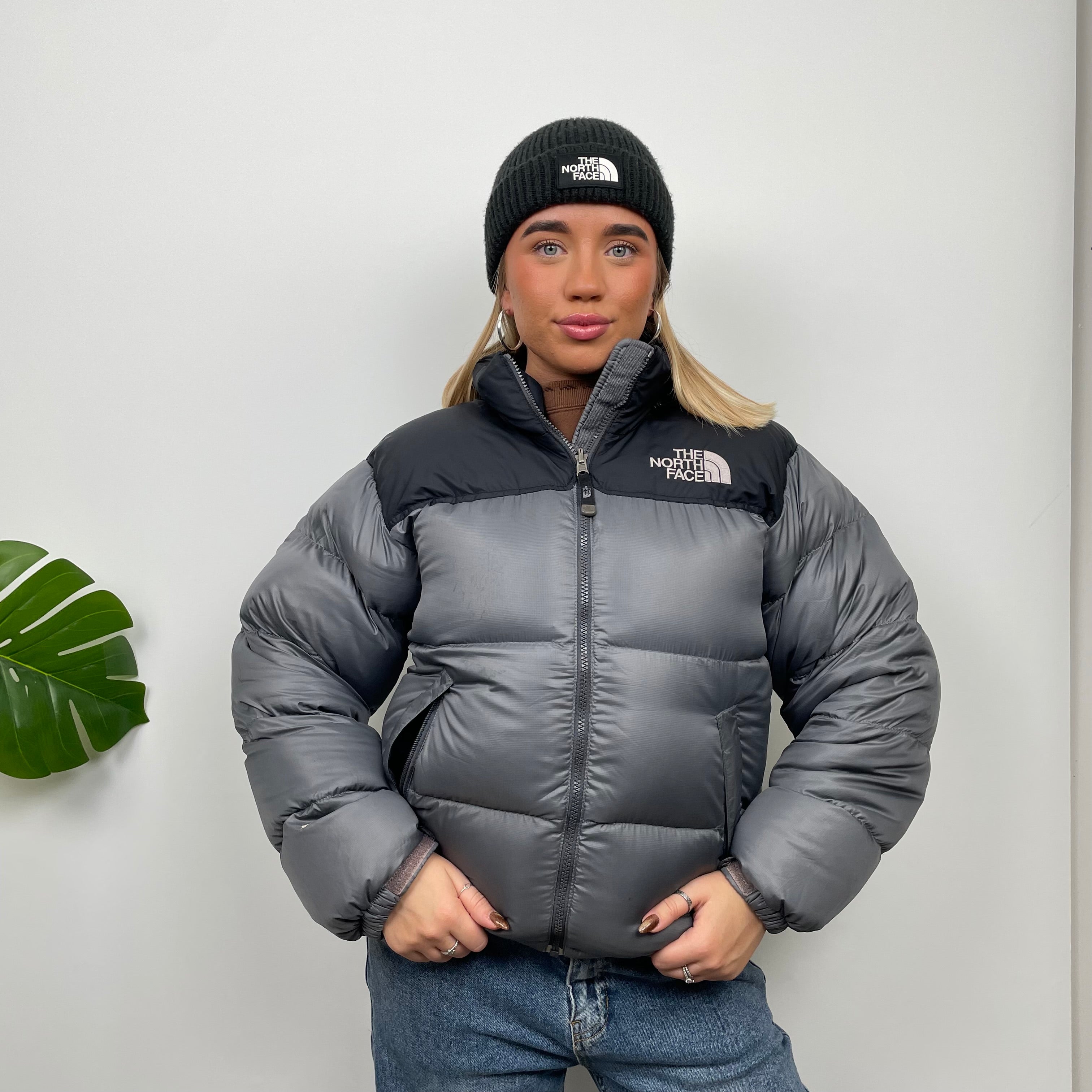 North Face Grey Puffer Jacket (XS)