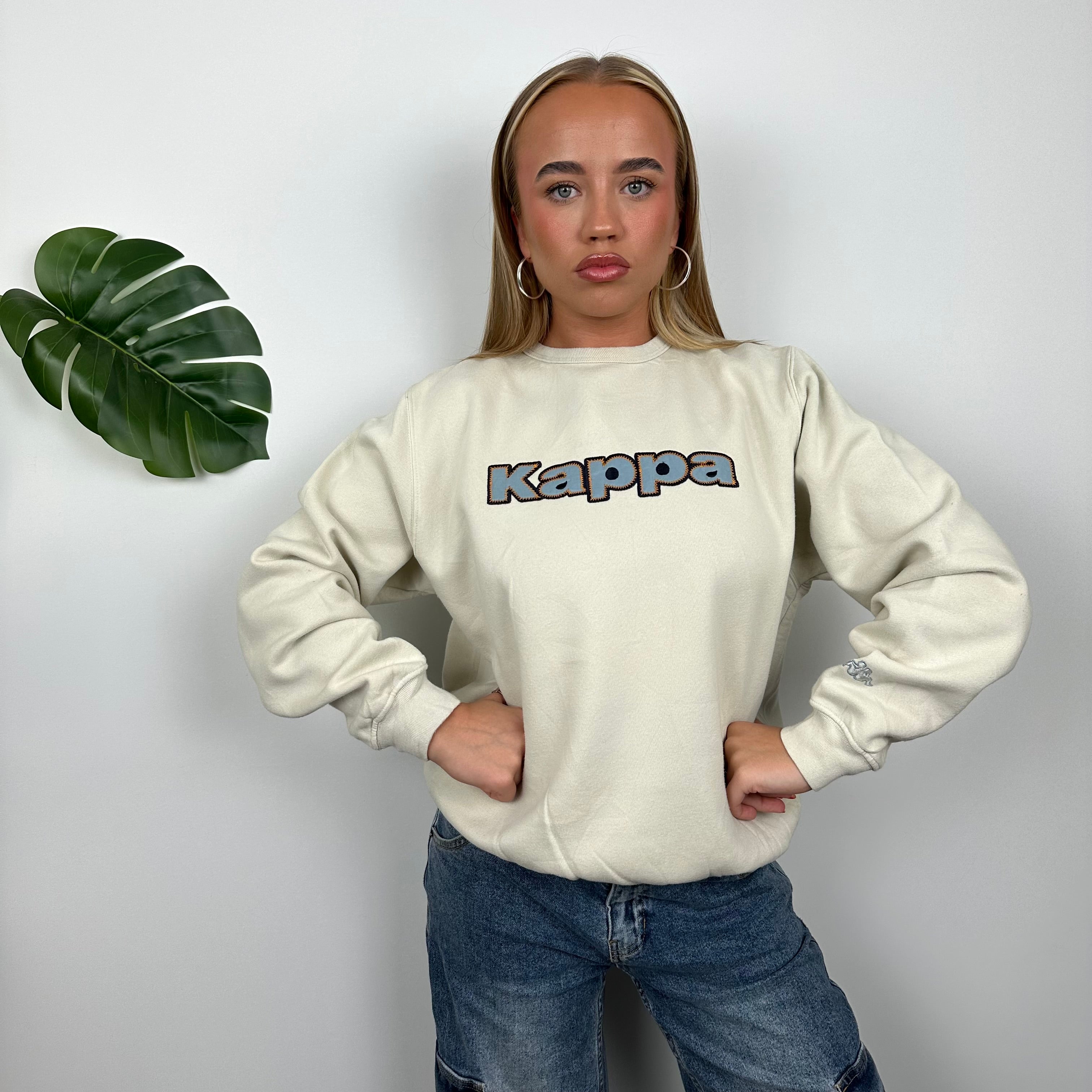 Kappa Beige Embroidered Spell Out Sweatshirt (S)