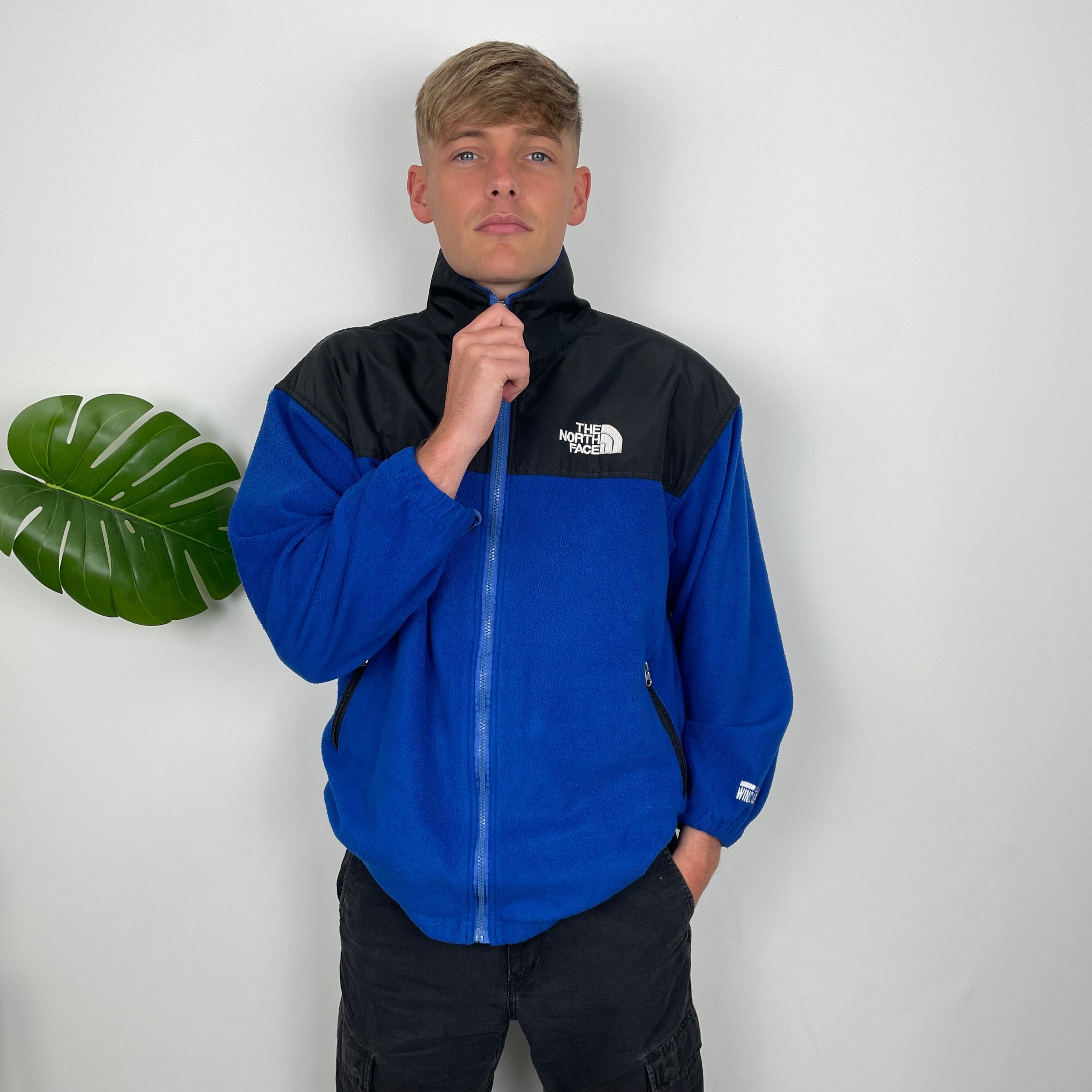 North Face Blue Denali Teddy Bear Fleece Zip Up Jacket (XL)