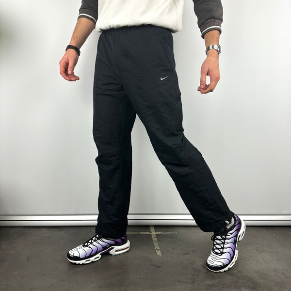 Nike Black Embroidered Swoosh Track Pants (M)