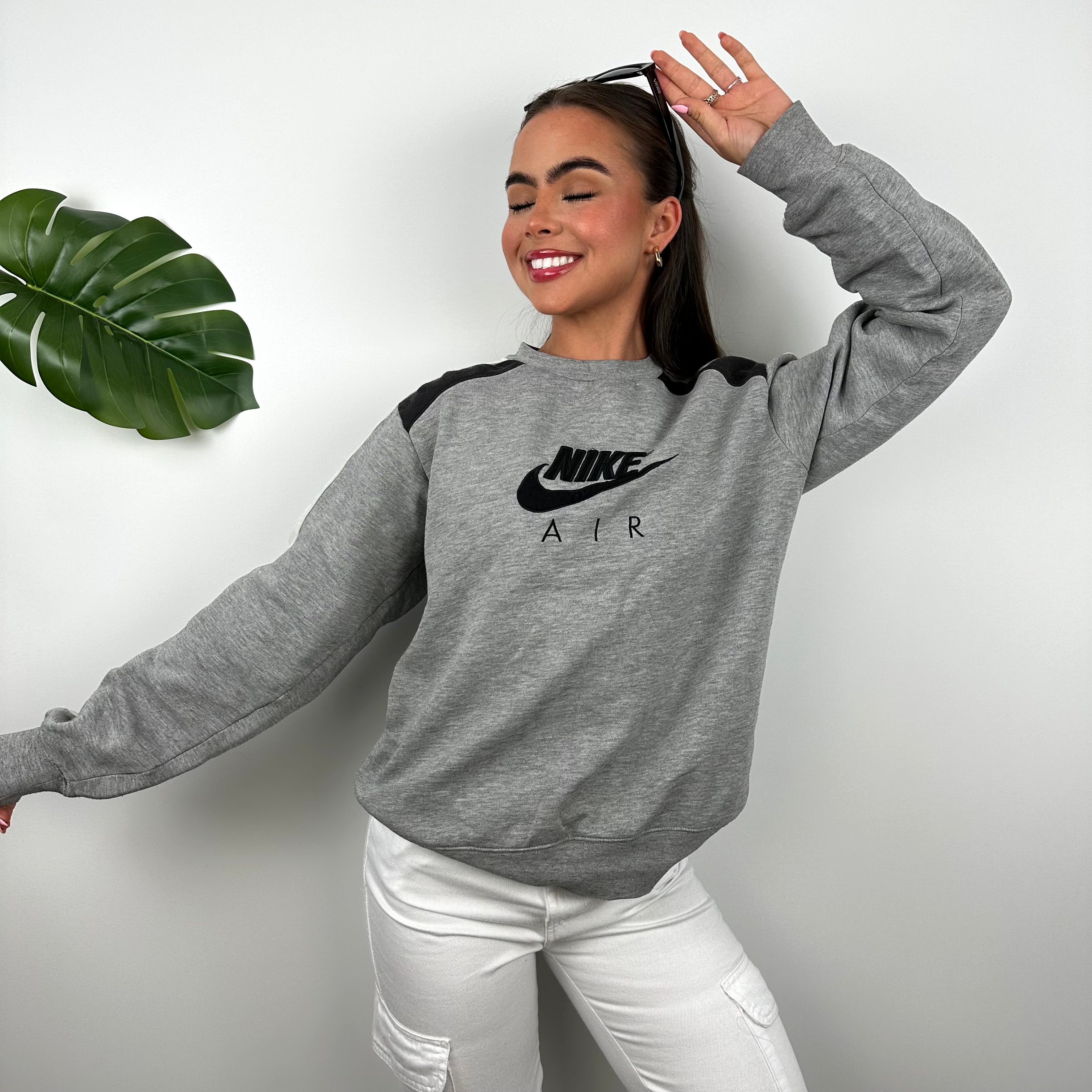 Nike Air Grey Embroidered Spell Out Sweatshirt (S)