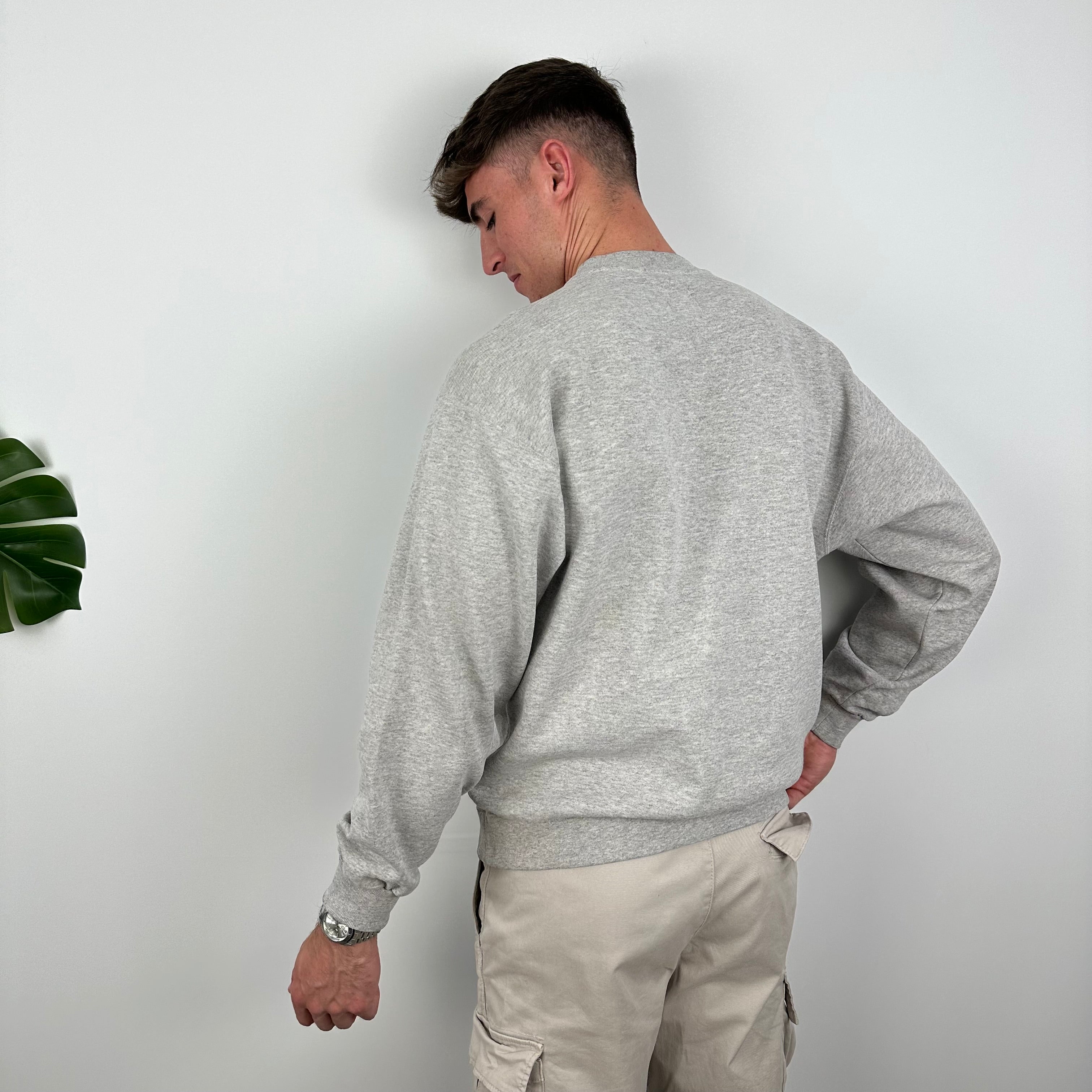 Nike Grey Embroidered Swoosh Sweatshirt (M)