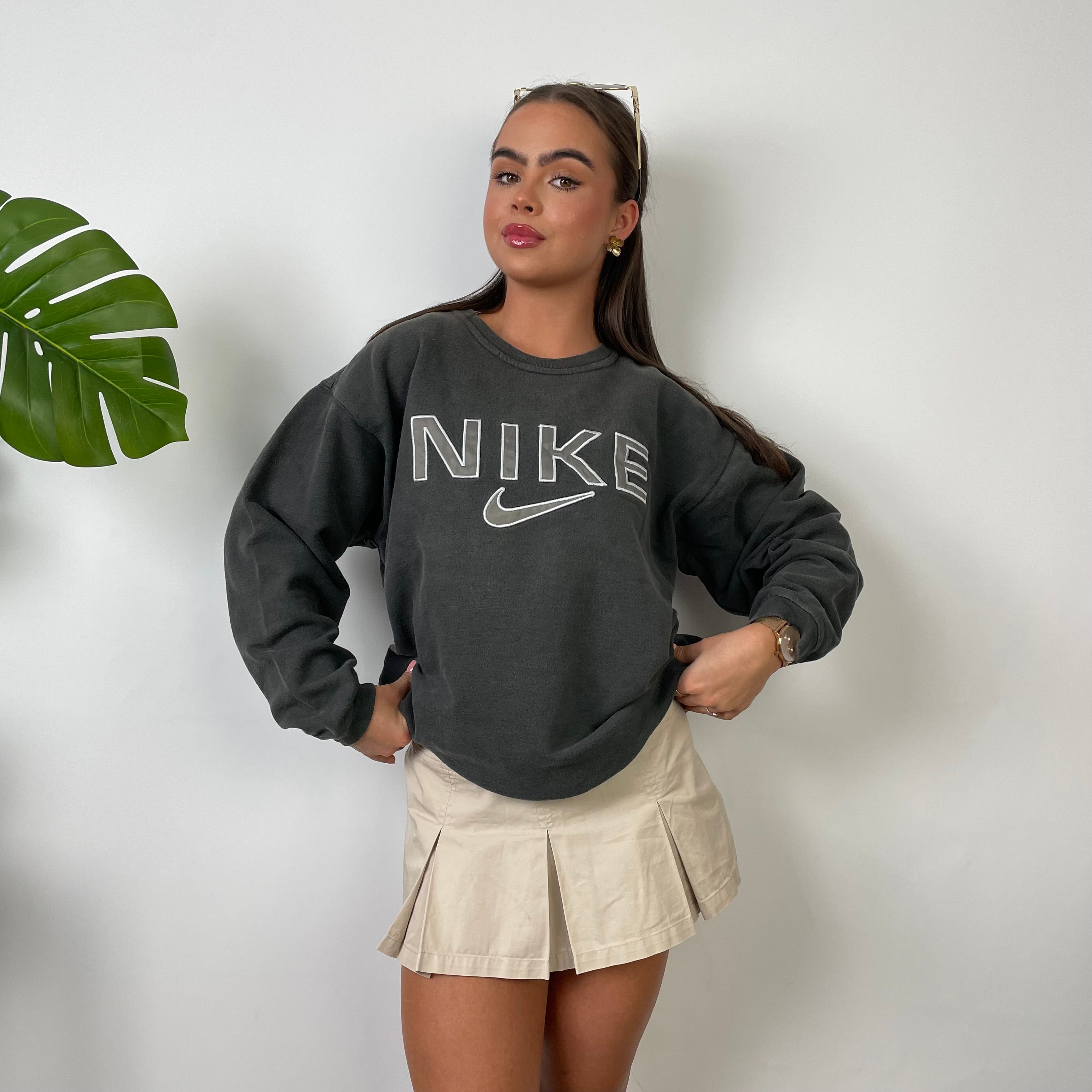 Nike Grey Embroidered Spell Out Sweatshirt (S)