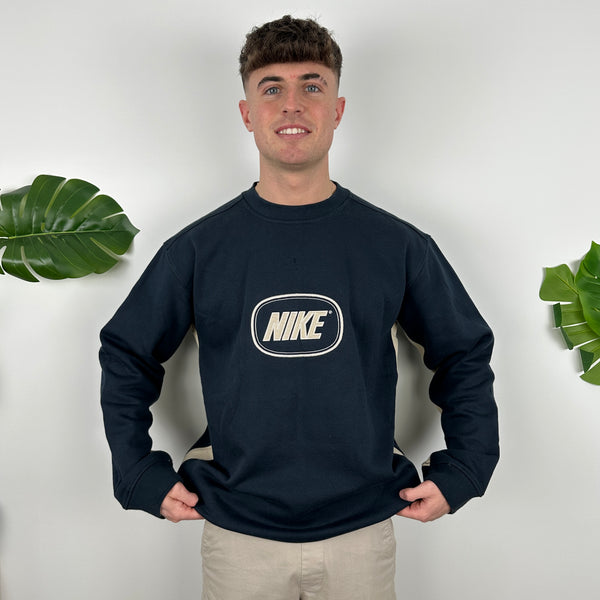 Nike Navy Embroidered Spell Out Sweatshirt (XL)