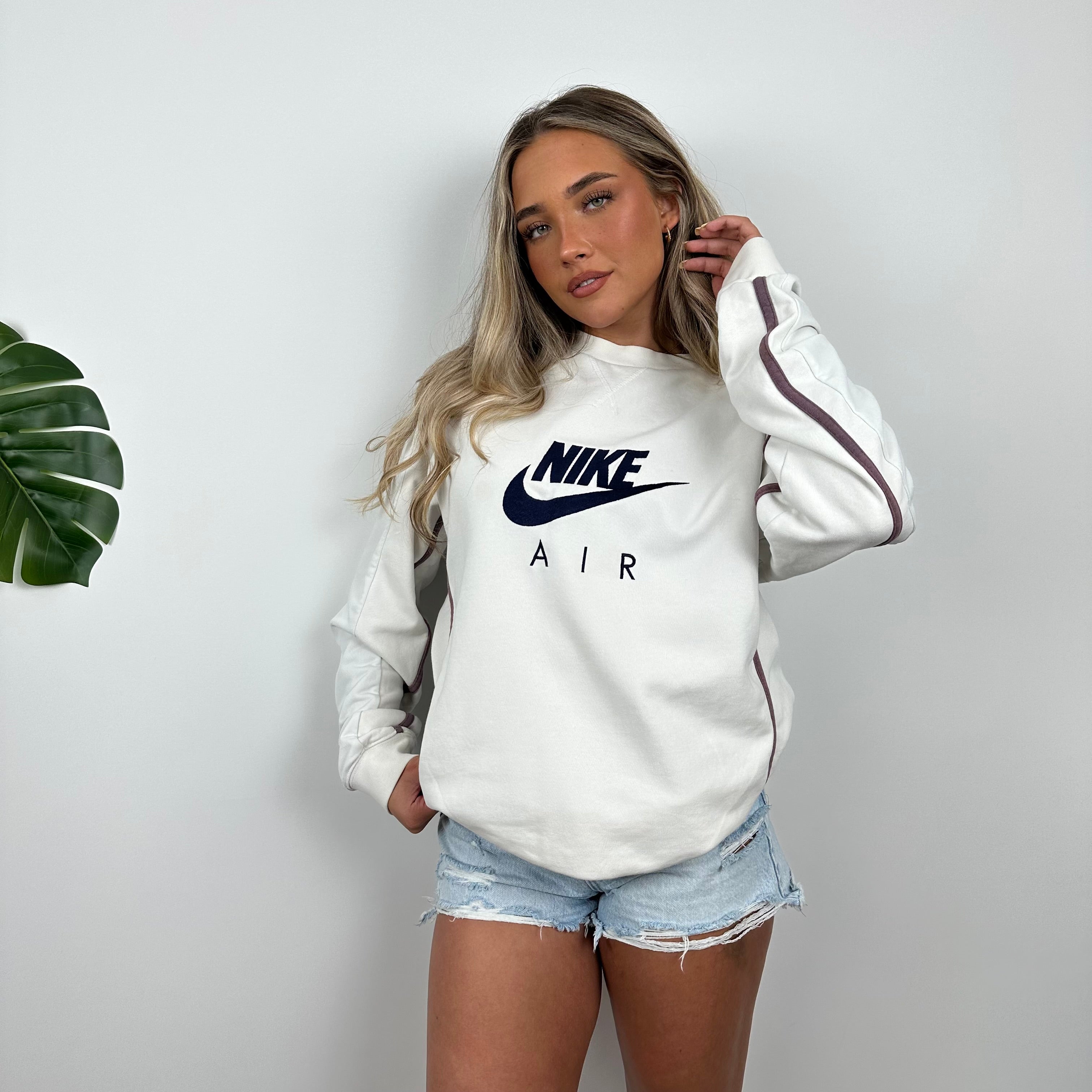 Nike Air White Embroidered Spell Out Sweatshirt (M)