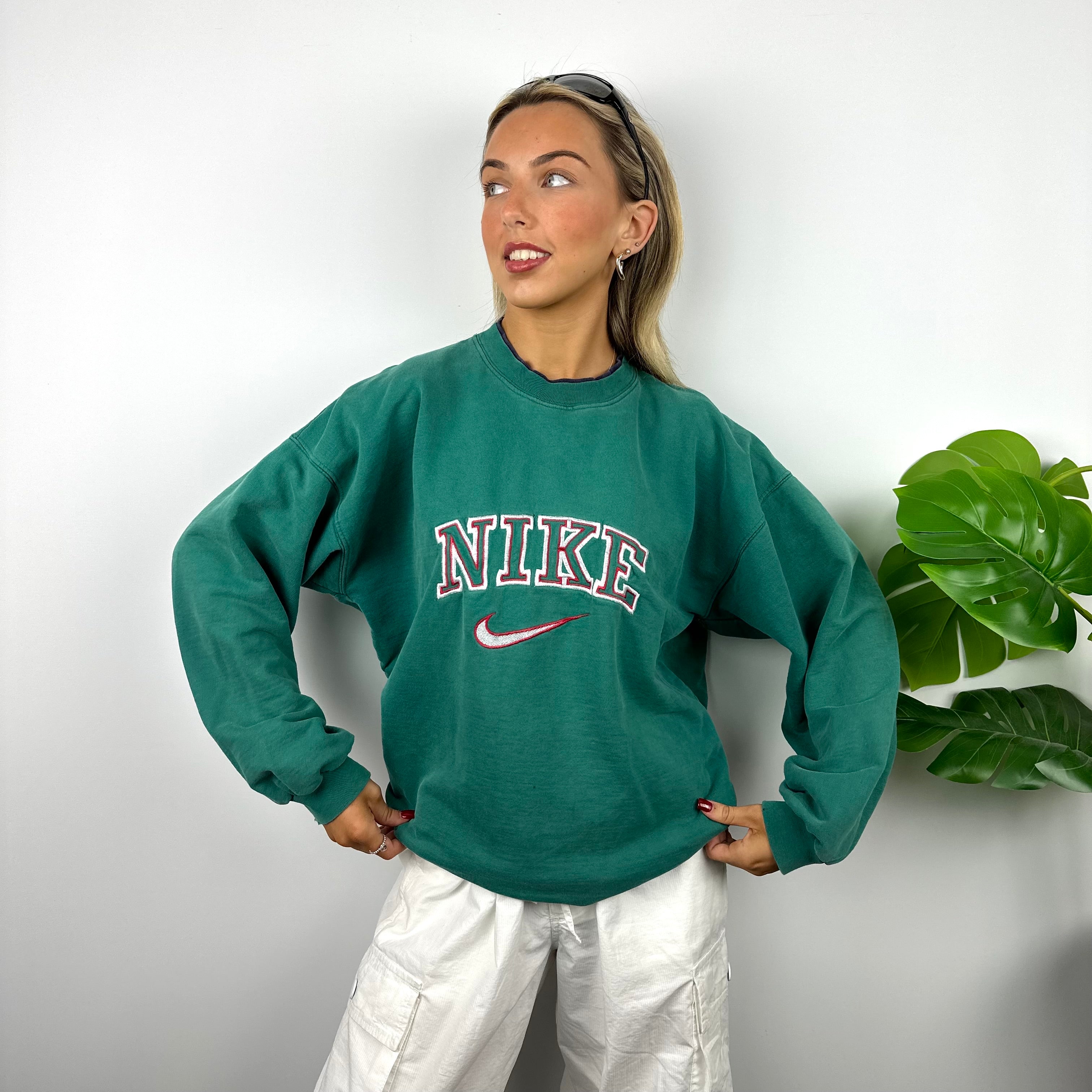 Nike Green Embroidered Spell Out Sweatshirt (L)