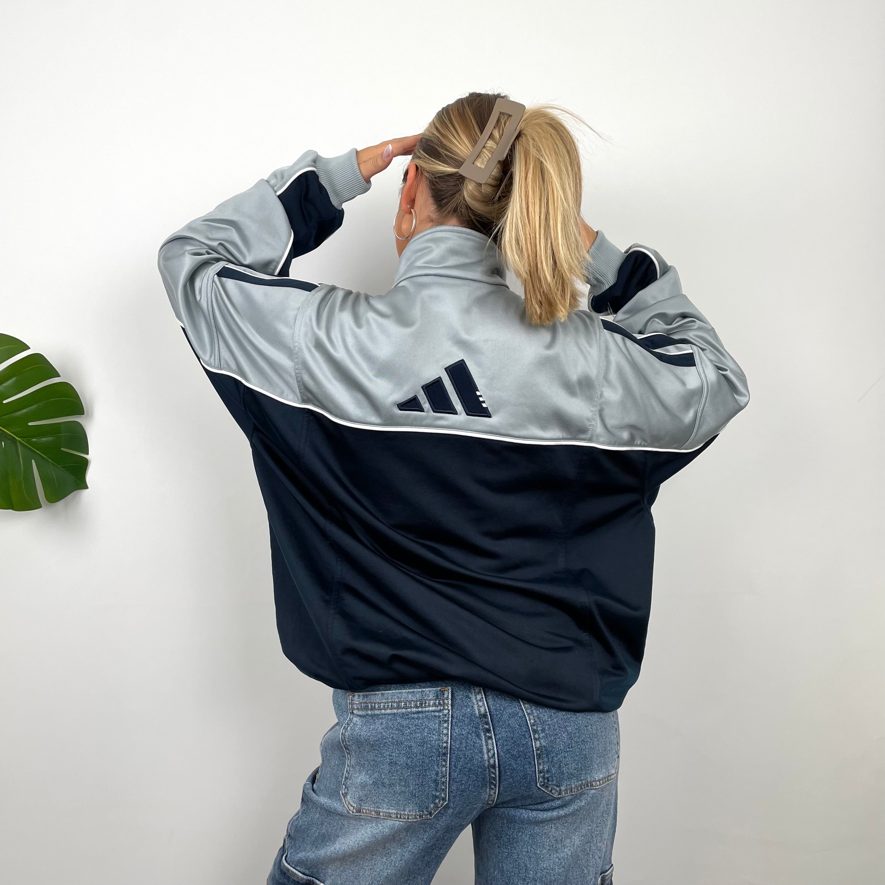 Adidas Embroidered Spell Out Zip Up Track Jacket (L)