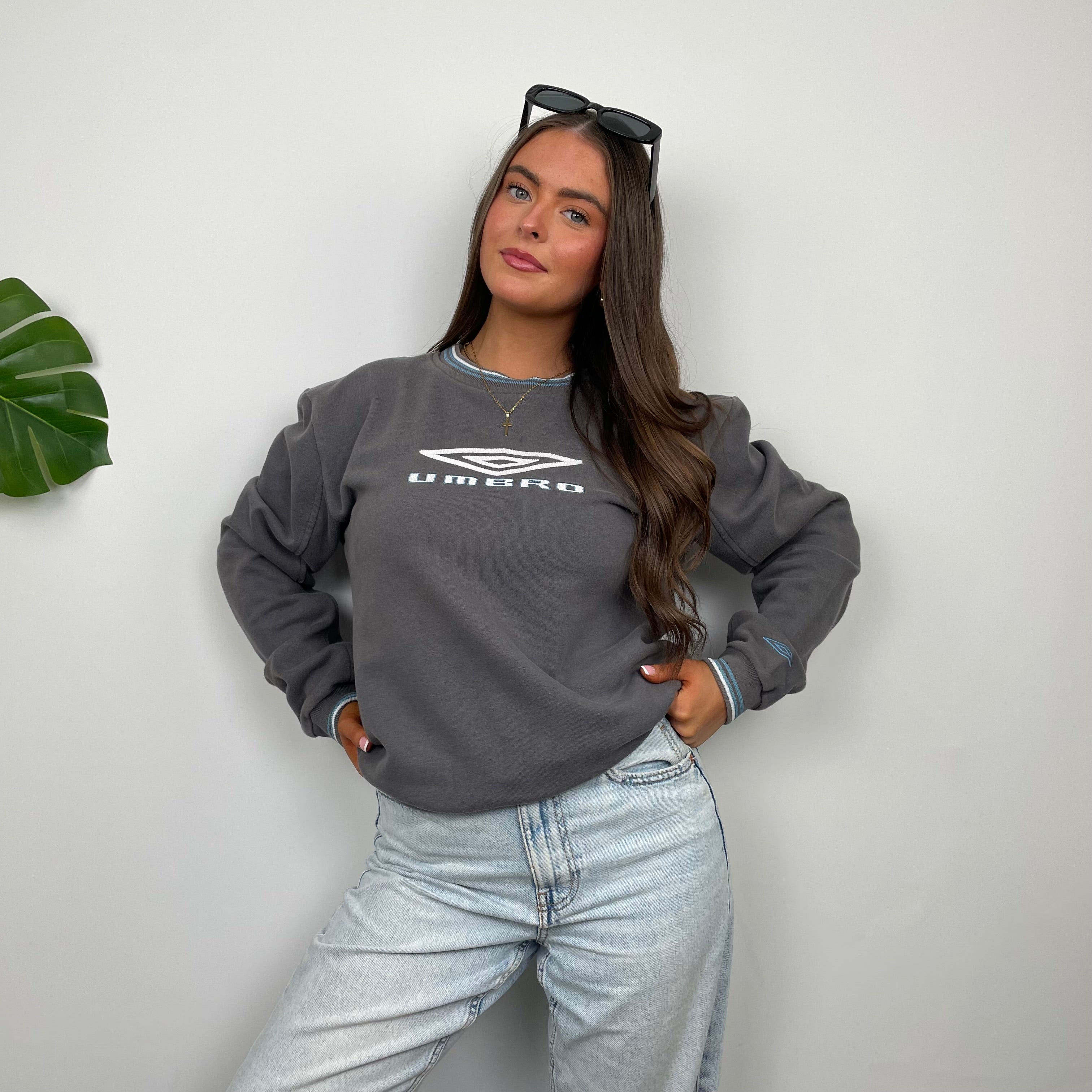 Umbro Grey Embroidered Spell Out Sweatshirt (S)