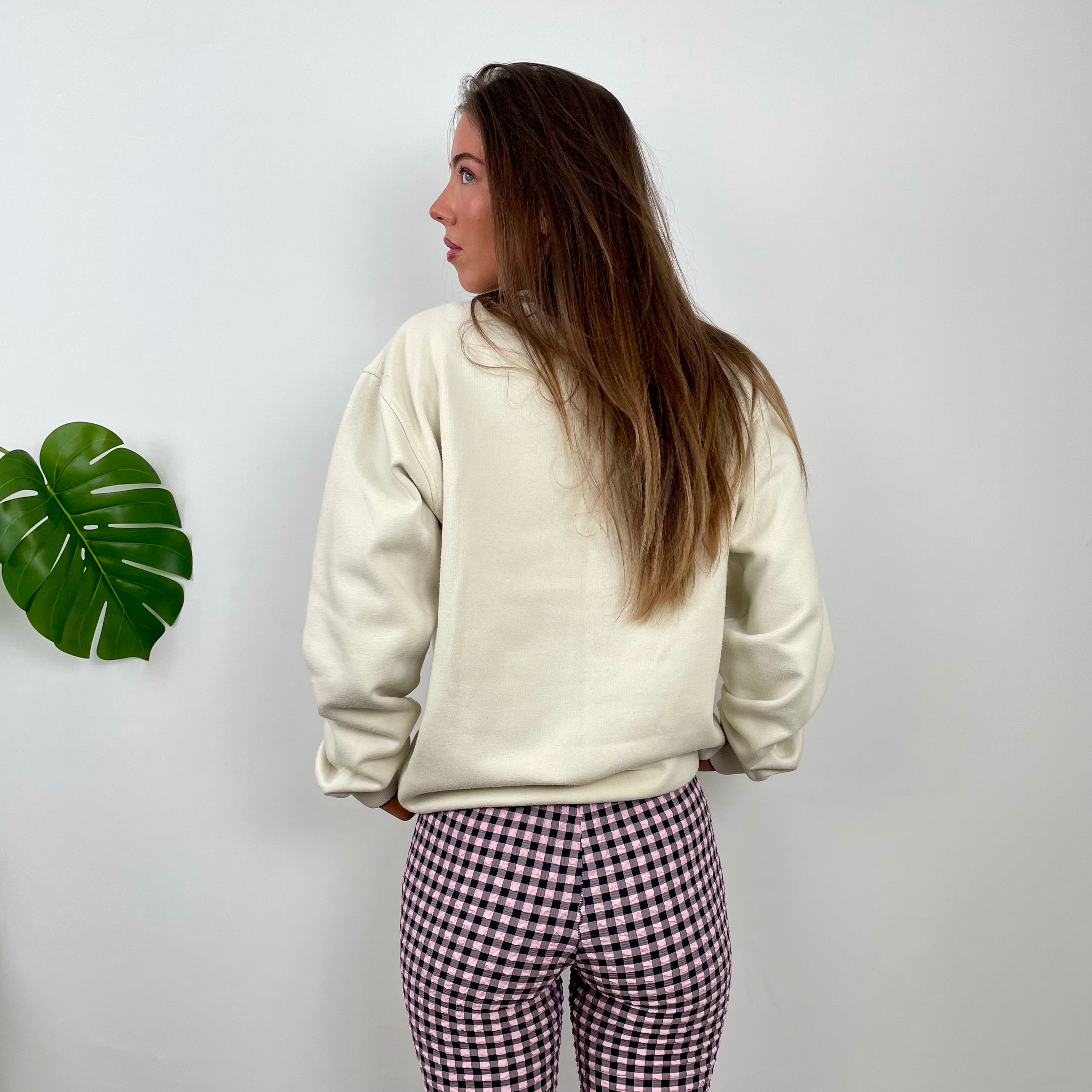 Nike White Embroidered Swoosh Sweatshirt (L)