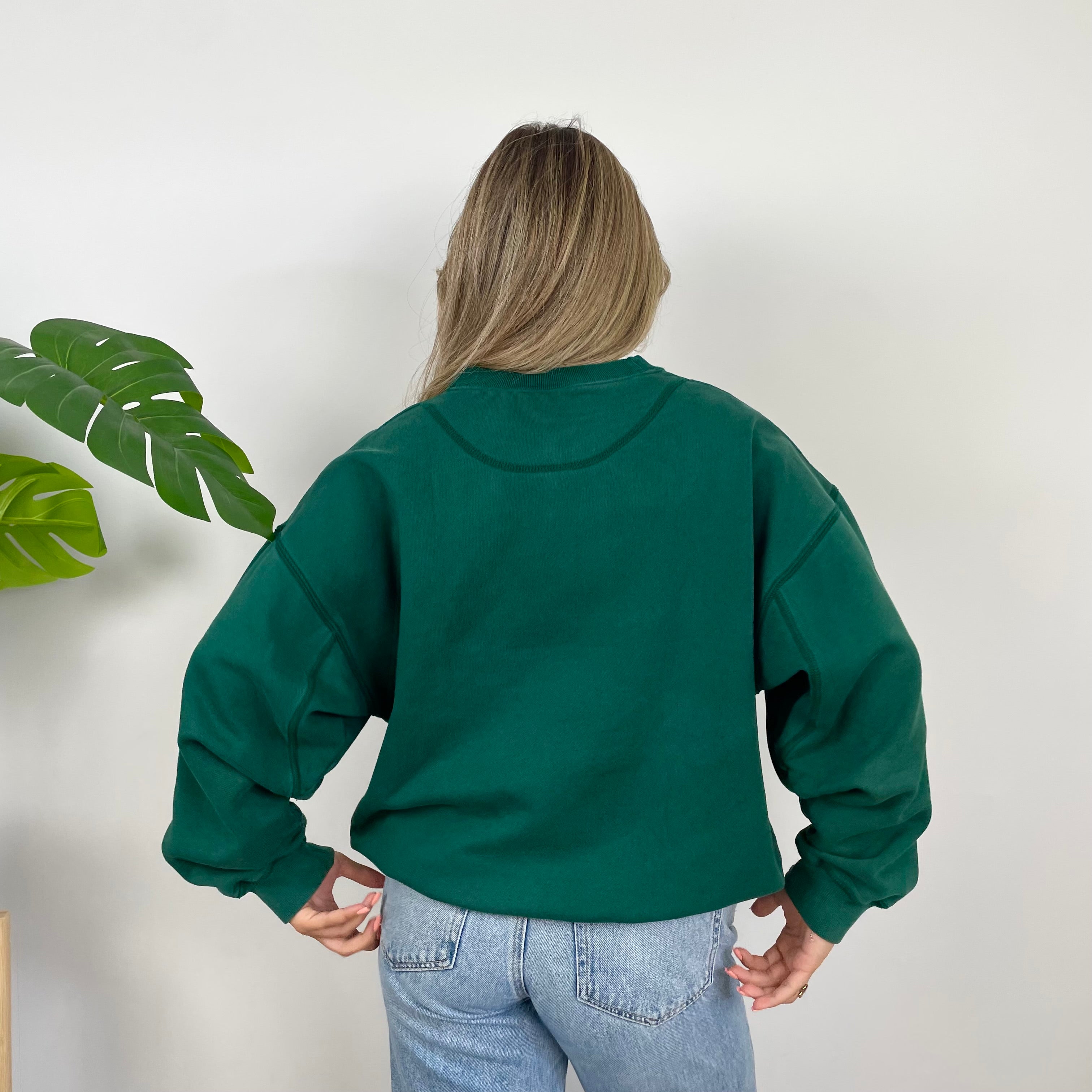 Adidas RARE Green Embroidered Spell Out Sweatshirt (S)