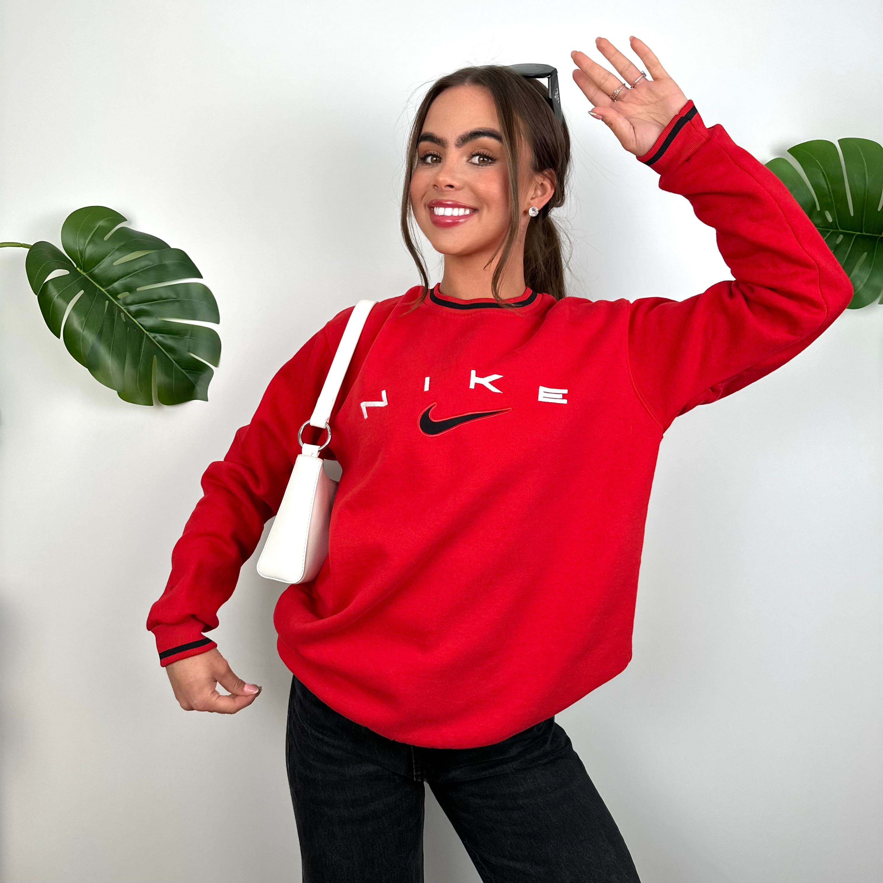 Nike Red Embroidered Spell Out Sweatshirt (M)