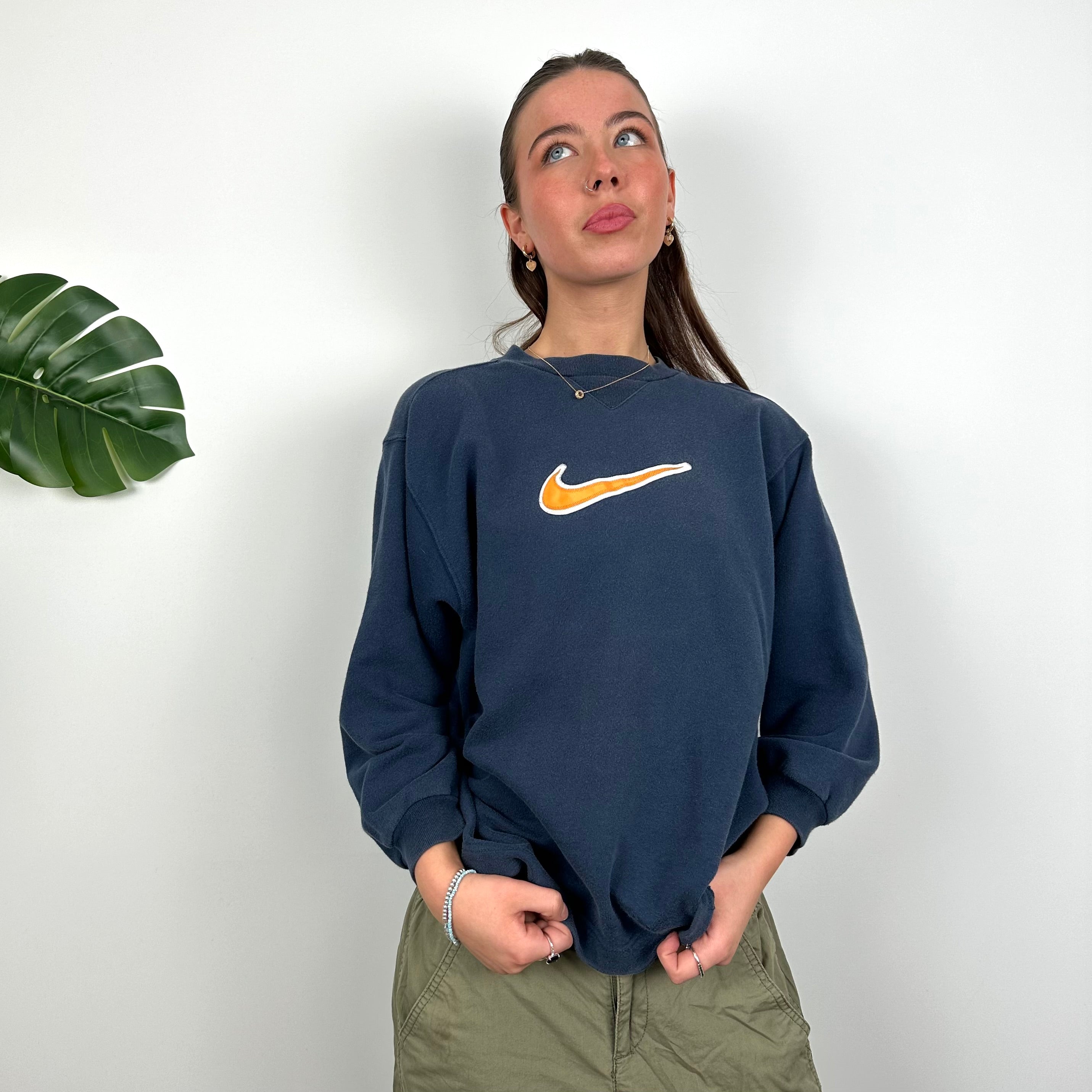 Nike Navy Embroidered Centre Swoosh Sweatshirt (S)