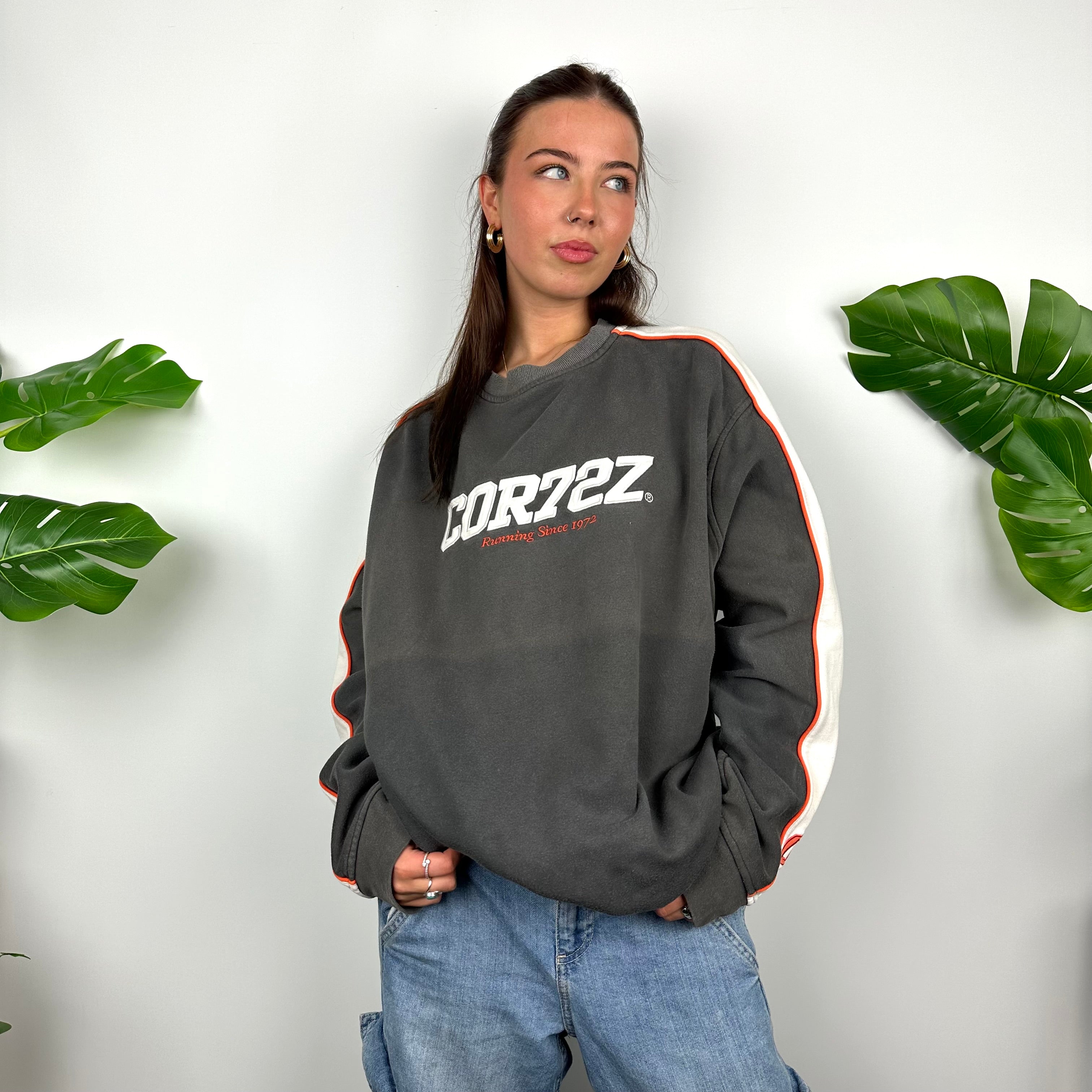 Nike Cortez Grey Embroidered Spell Out Sweatshirt (L)