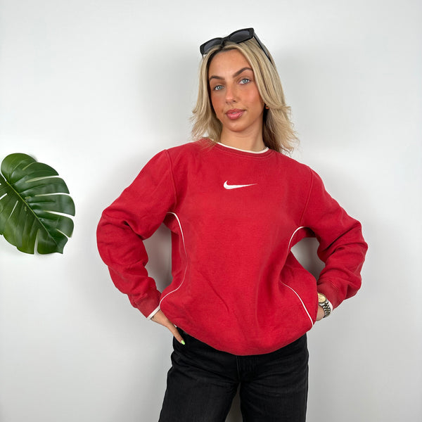Nike Red Embroidered Swoosh Sweatshirt (M)